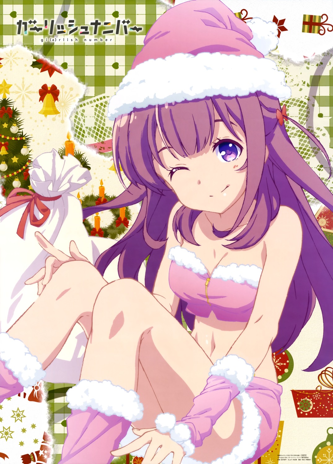 christmas cleavage gi(a)rlish_number karasuma_chitose_(giarlish_number) mochizuki_shunpei