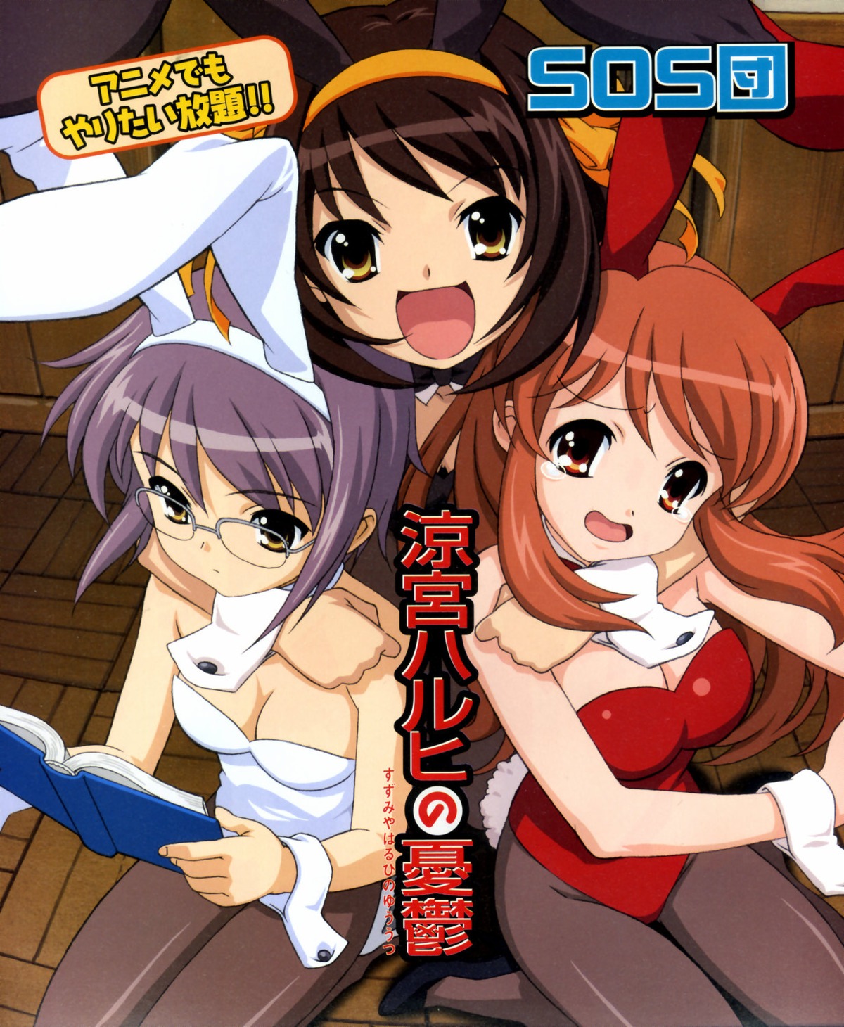 animal_ears asahina_mikuru bunny_ears bunny_girl cleavage disc_cover nagato_yuki suzumiya_haruhi suzumiya_haruhi_no_yuuutsu takemoto_yasuhiro