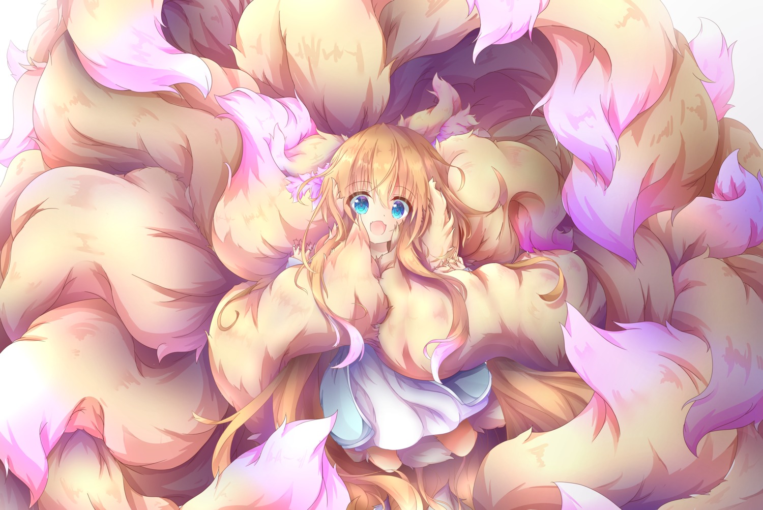 animal_ears dress kitsune kitsune_mugi_nyan tail