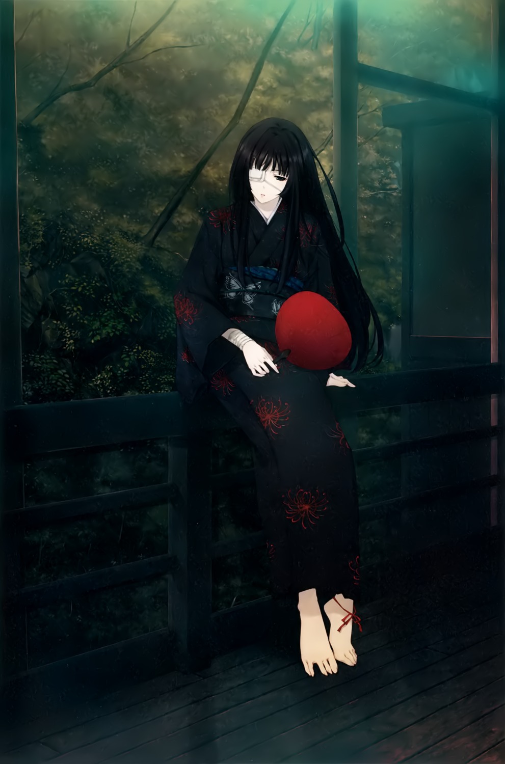 bandages cartagra eyepatch feet kimono sugina_miki yomiko