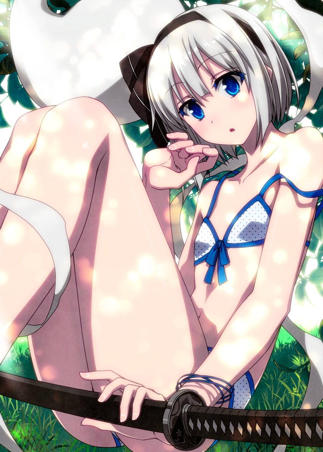 bikini konpaku_youmu myon sazanami_mio swimsuits sword touhou