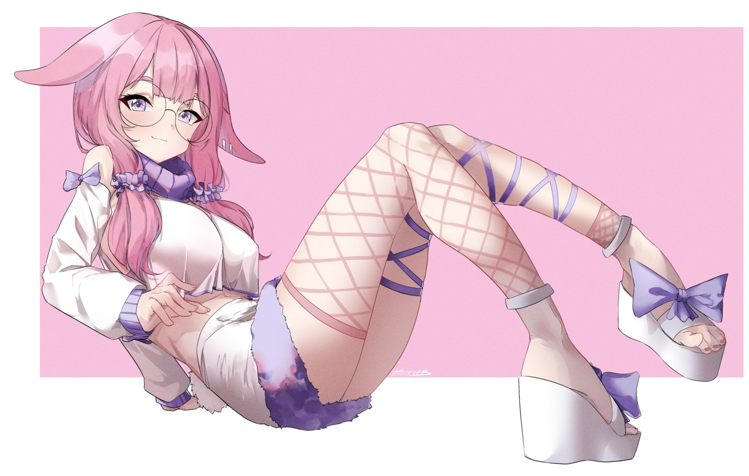 animal_ears erect_nipples fishnets heels megane rini rinimiki skirt_lift steeb thighhighs