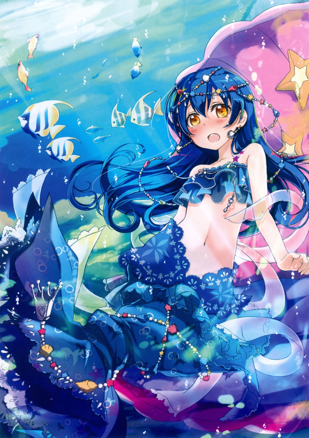 bikini_top keepout love_live! mermaid monster_girl screening sonoda_umi swimsuits