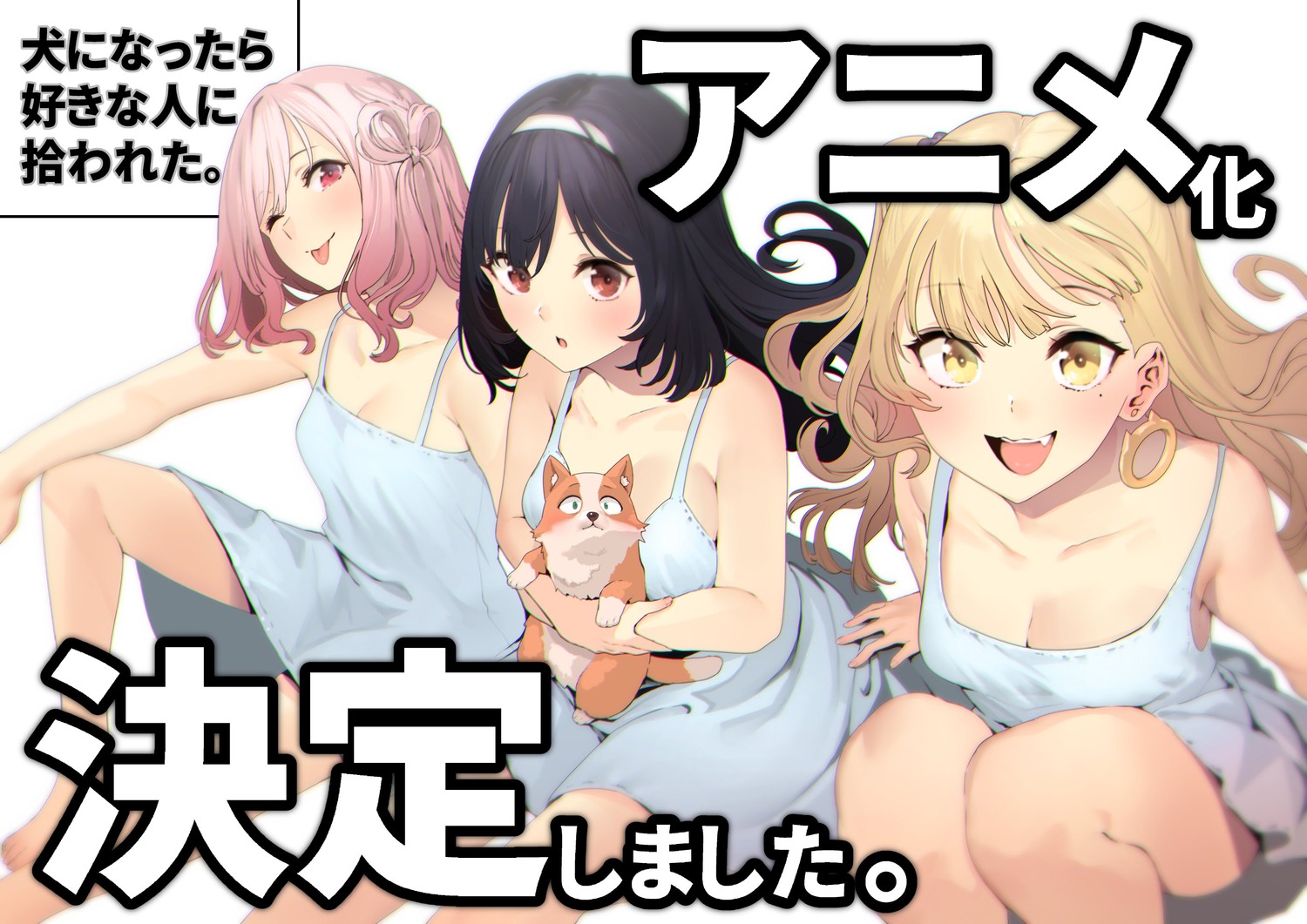 dress inu_ni_nattara_suki_na_hito_ni_hirowareta. itsutsuse no_bra summer_dress