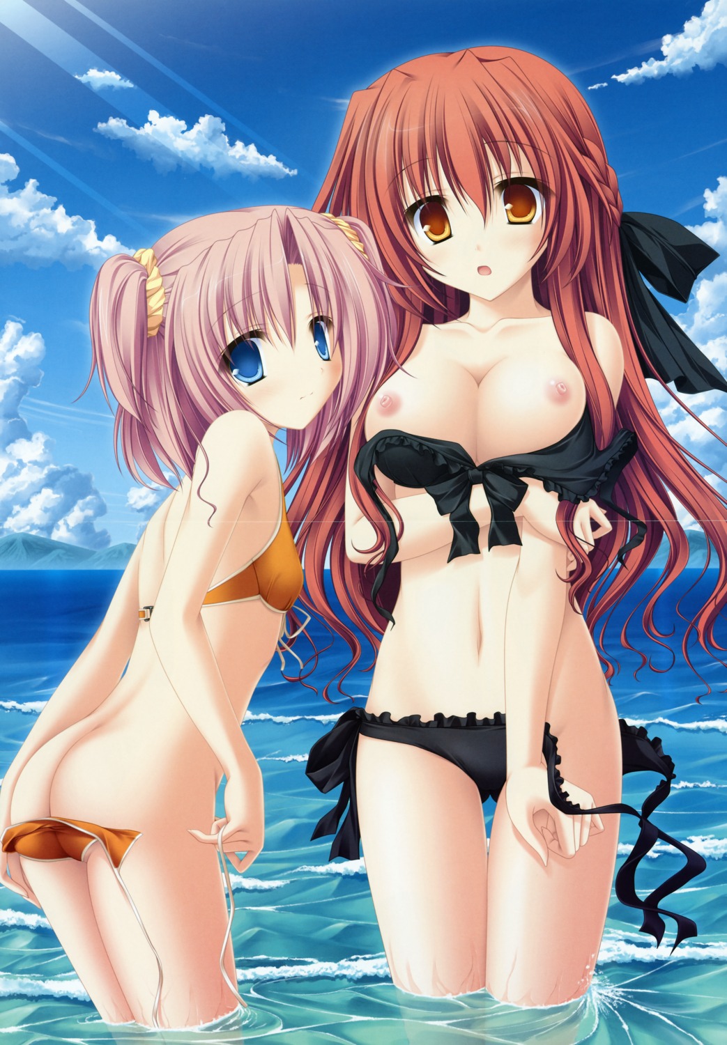 77 ass bikini breasts crease karen_lux_victoria kazamai_sakura mikagami_mamizu nipples swimsuits undressing whirlpool