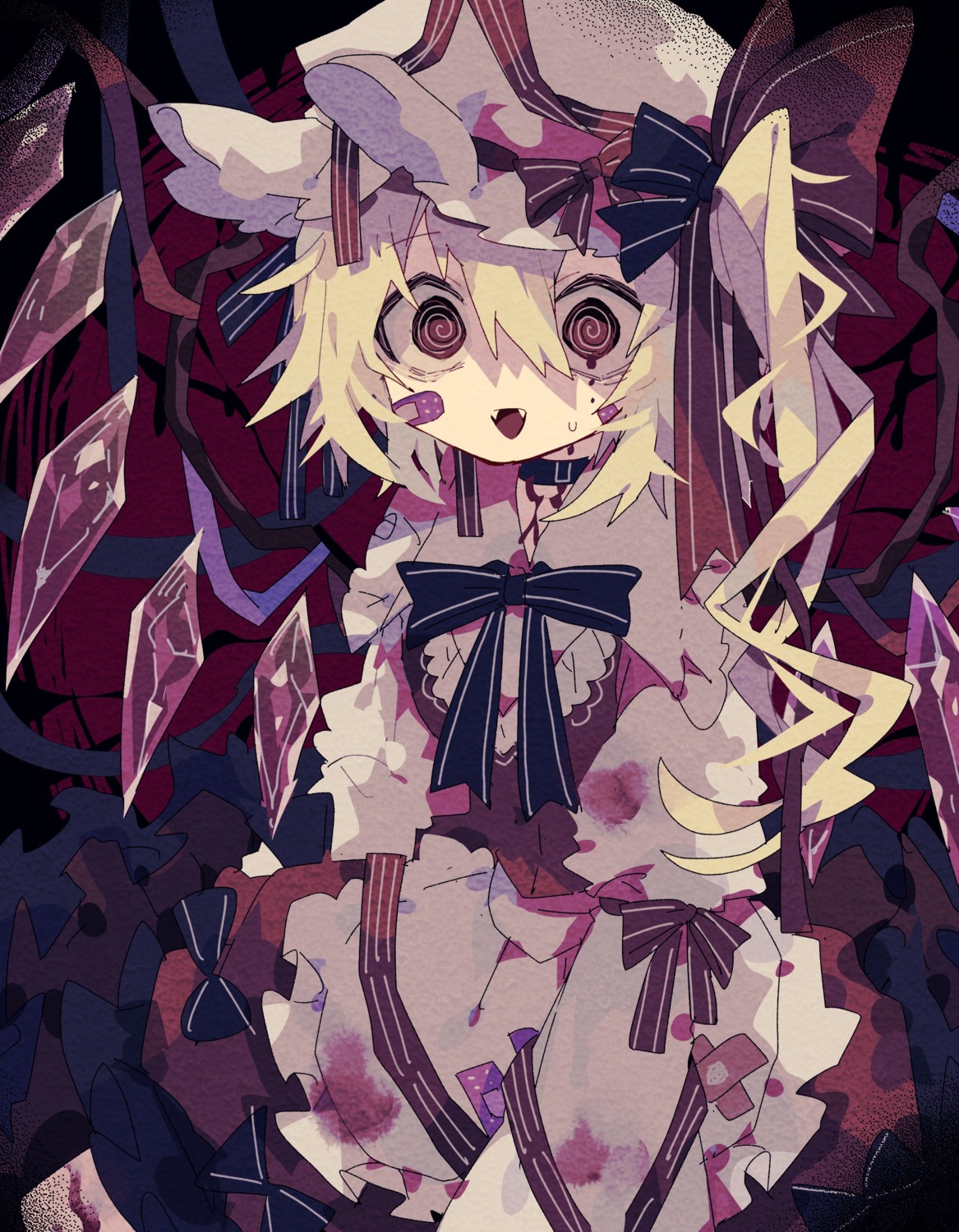 bandaid blood flandre_scarlet nikorashika touhou wings