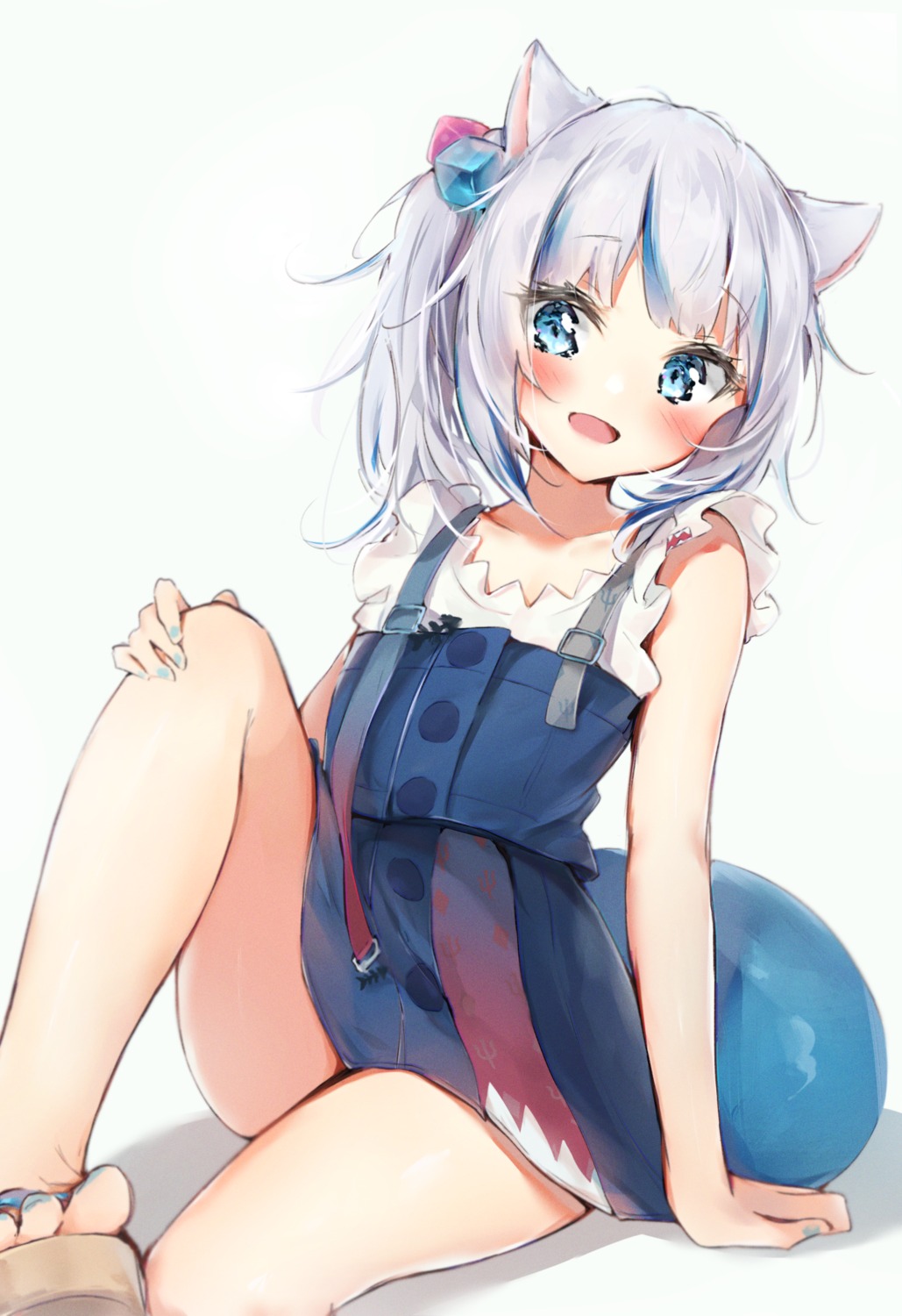 animal_ears gawr_gura hololive hololive_english nekomimi seboneko skirt_lift tail