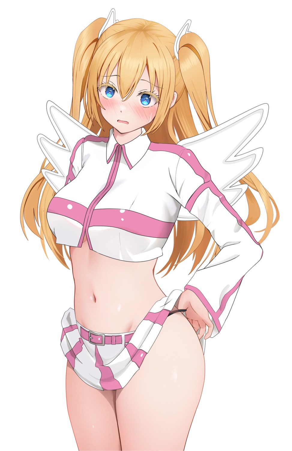 2.5-jigen_no_yuuwaku amano_ririsa gibun_(sozoshu) pantsu skirt_lift undressing uniform wings