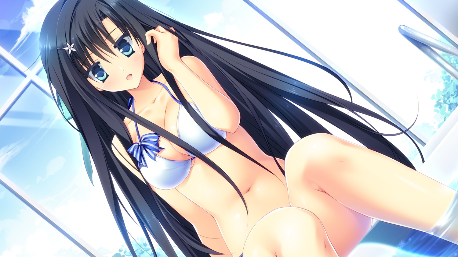 bikini cleavage game_cg hook matsushita_makako priministar swimsuits tsugihana_misumi