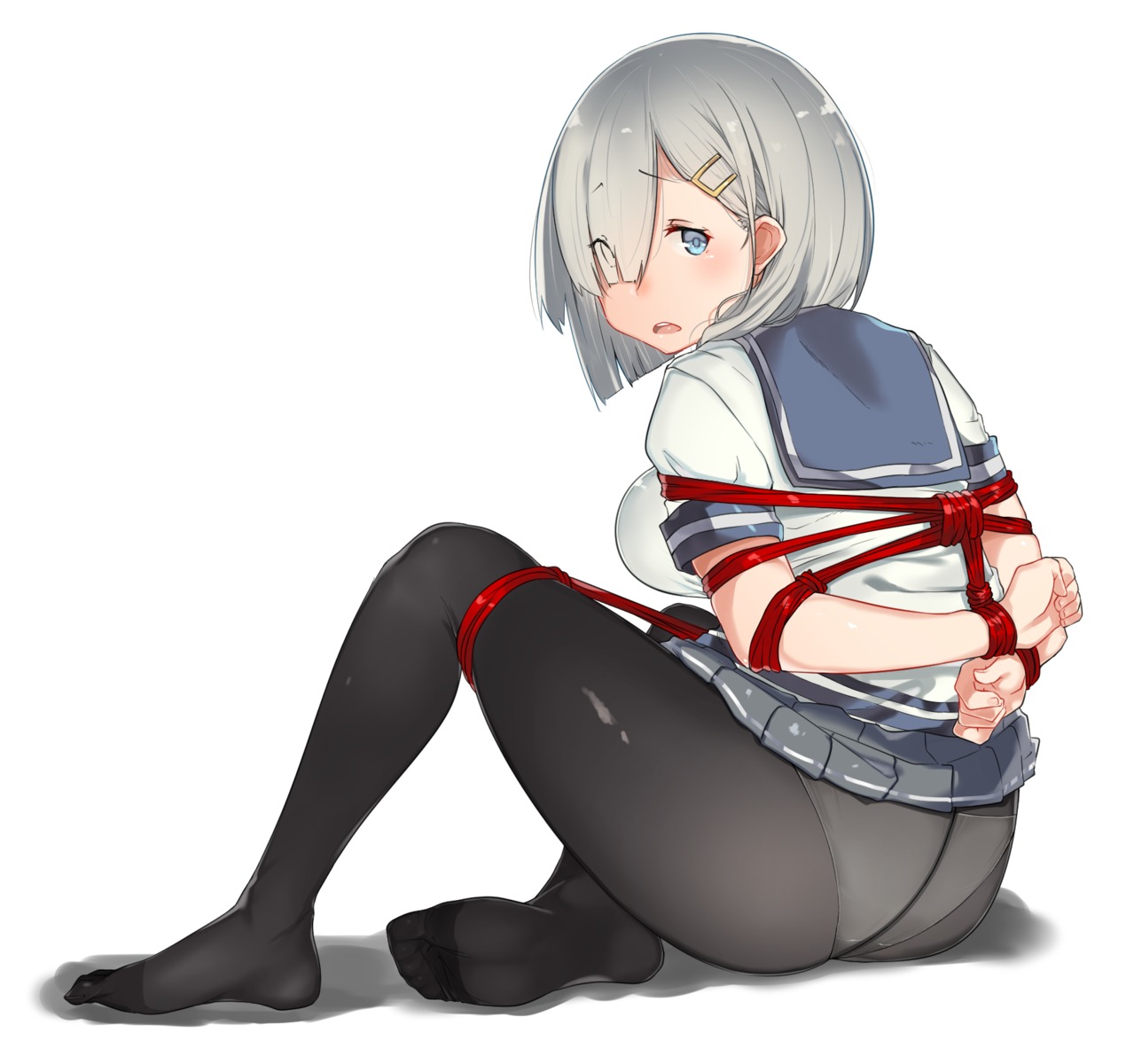 bondage hamakaze_(kancolle) kantai_collection kei_(soundcross) pantsu pantyhose seifuku