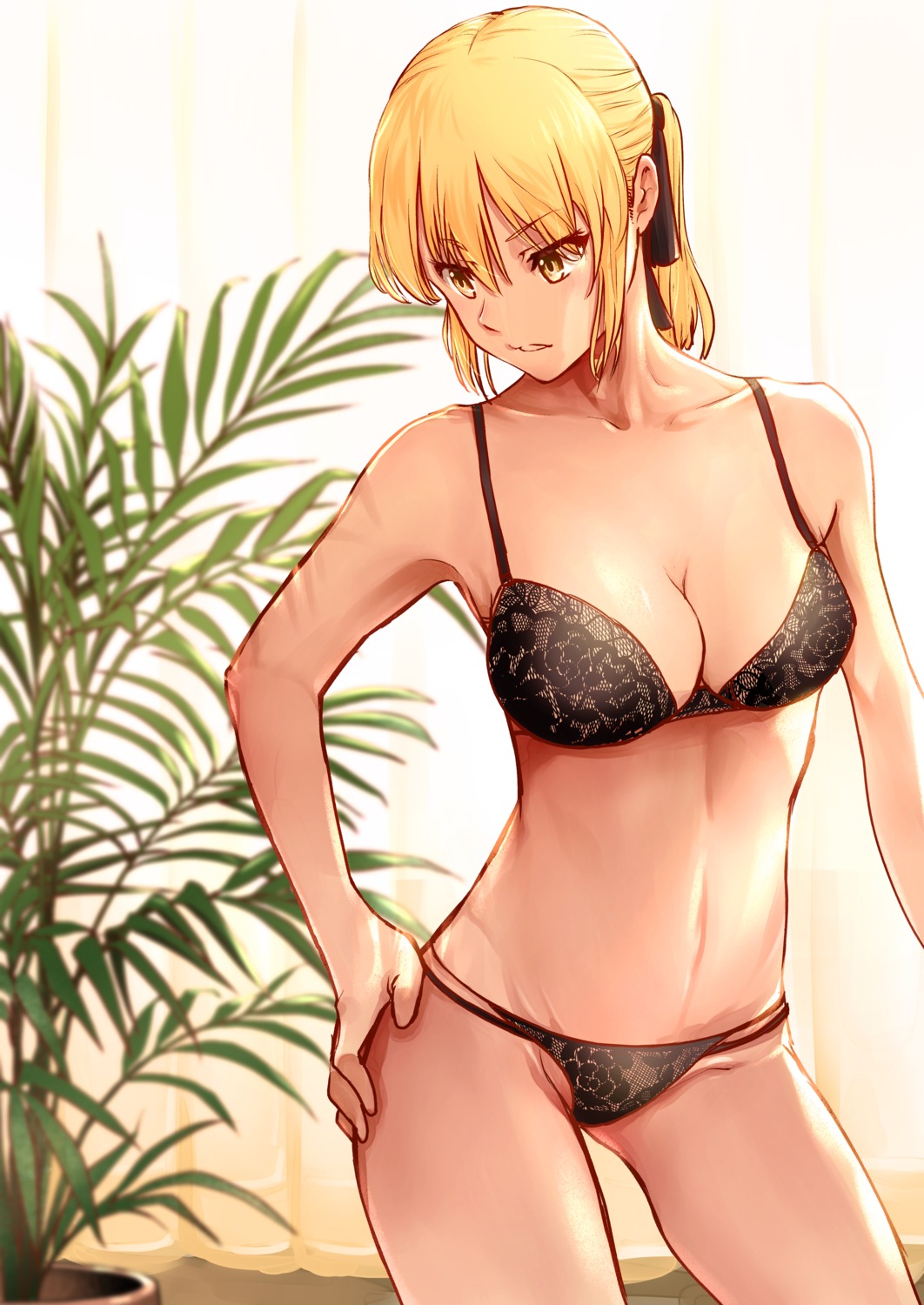 bra cleavage fate/grand_order nakanishi_tatsuya pantsu saber saber_alter