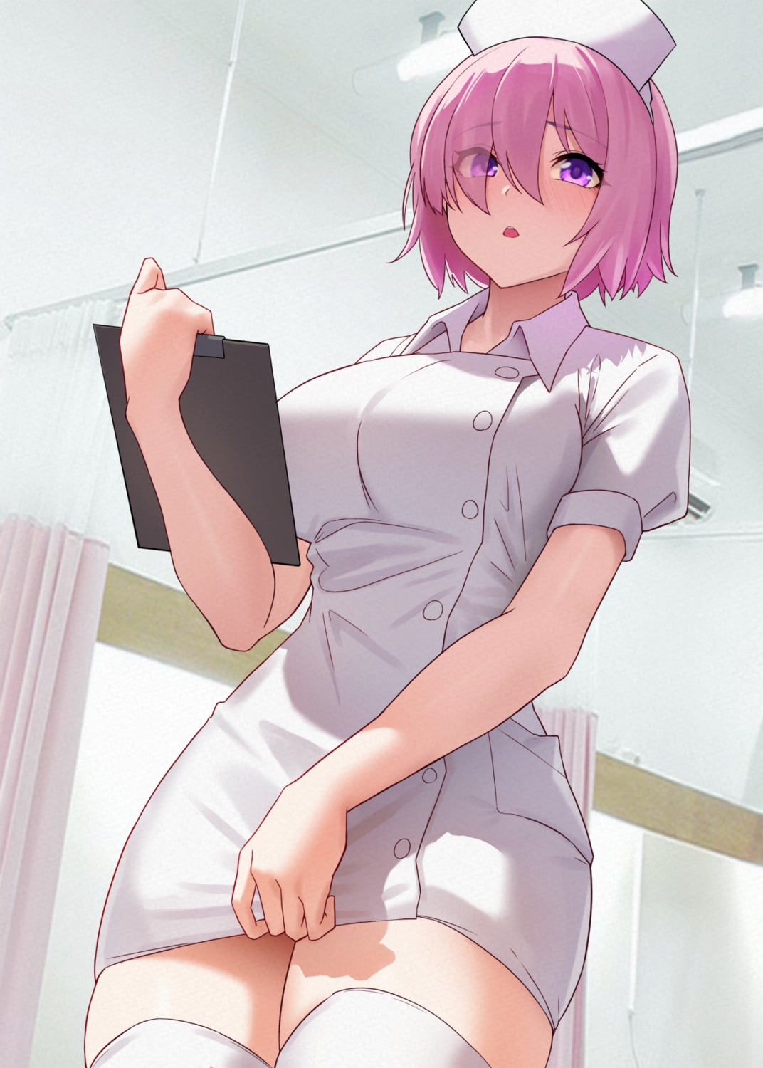 fate/grand_order mash_kyrielight nurse solar_(happymonk) thighhighs