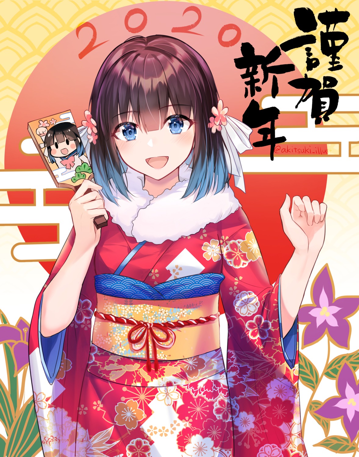 akitsuki_(oenothera) chibi kimono seifuku