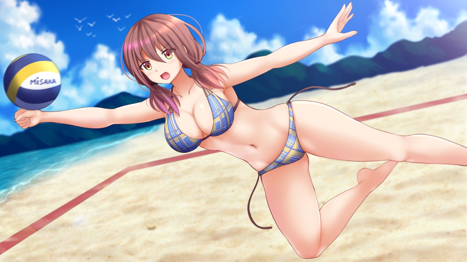 bikini cleavage harukana_receive kazenokaze oozora_haruka swimsuits