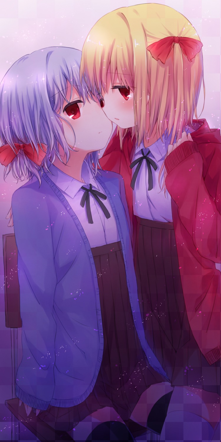 flandre_scarlet remilia_scarlet sakuyunomi thighhighs touhou yuri