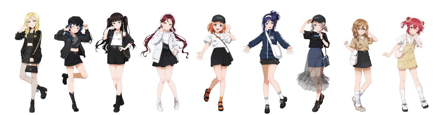 fishnets gym_uniform heels kunikida_hanamaru kurosawa_dia kurosawa_ruby love_live!_sunshine!! matsuura_kanan ohara_mari overalls pantyhose sakurauchi_riko see_through tagme takami_chika tsushima_yoshiko watanabe_you