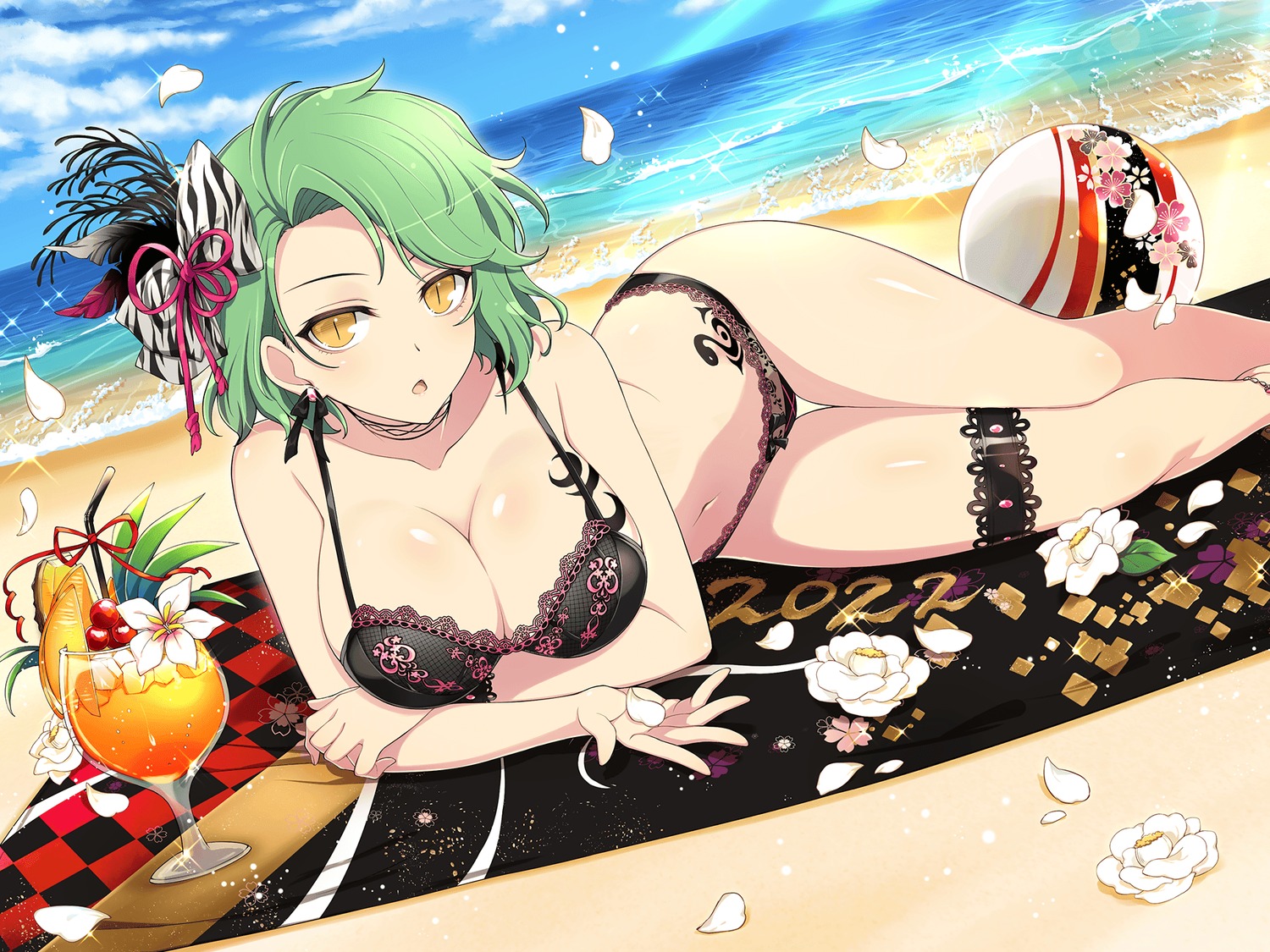 bikini garter hikage senran_kagura senran_kagura:_new_link swimsuits tattoo yaegashi_nan