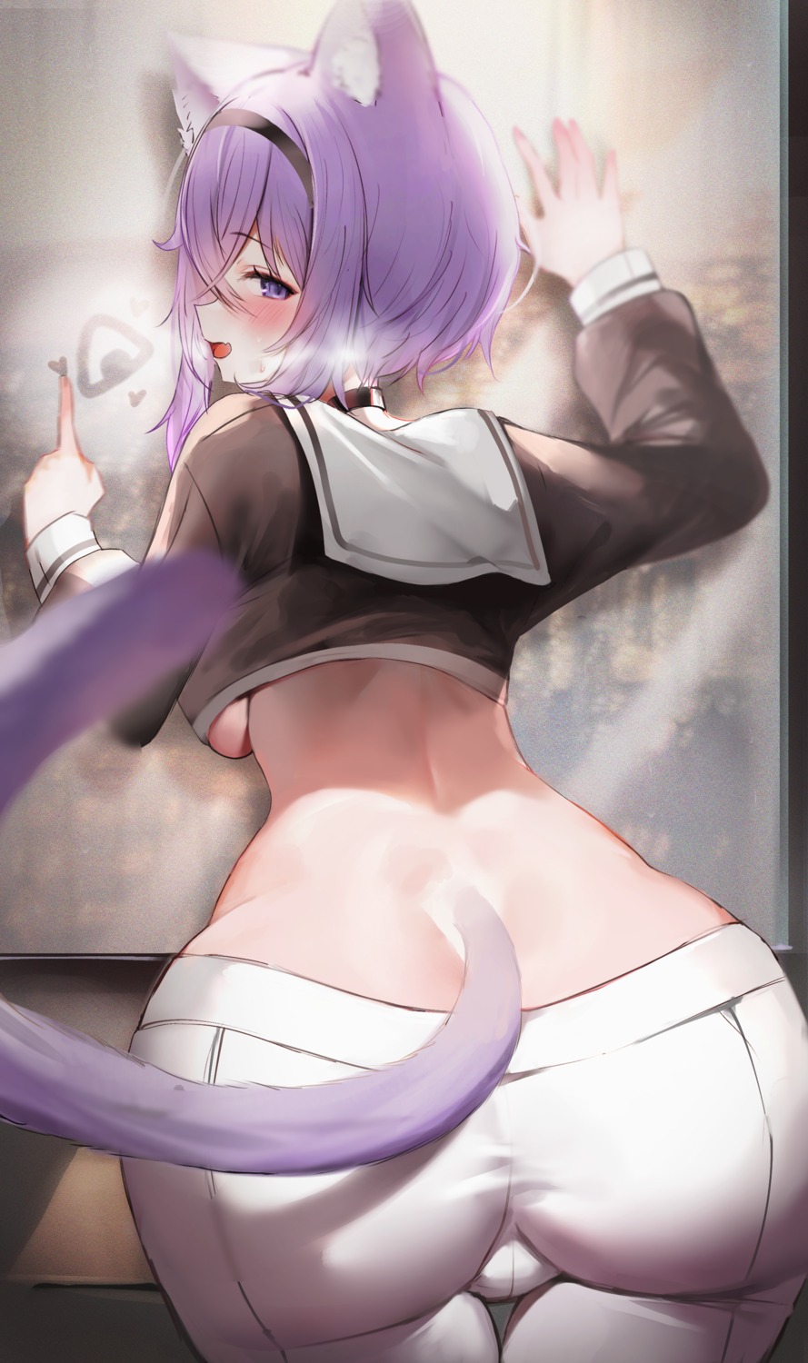 animal_ears ass hololive hololive_gamers maruccy nekomata_okayu nekomimi tail