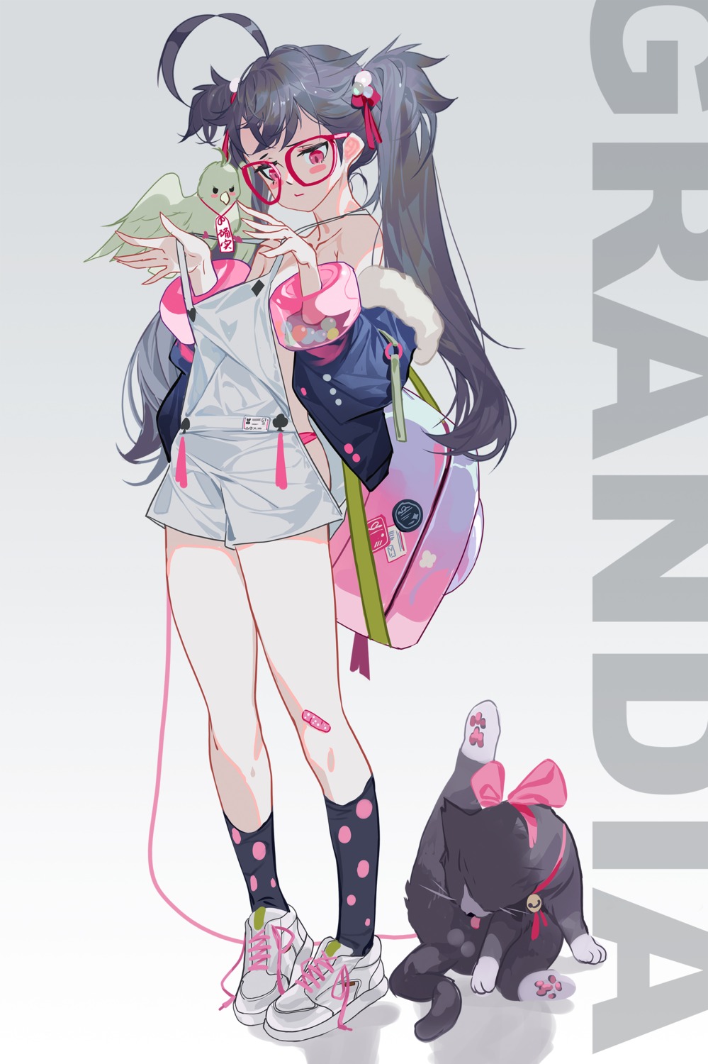 bandaid grandia_lee megane neko no_bra pantsu undressing