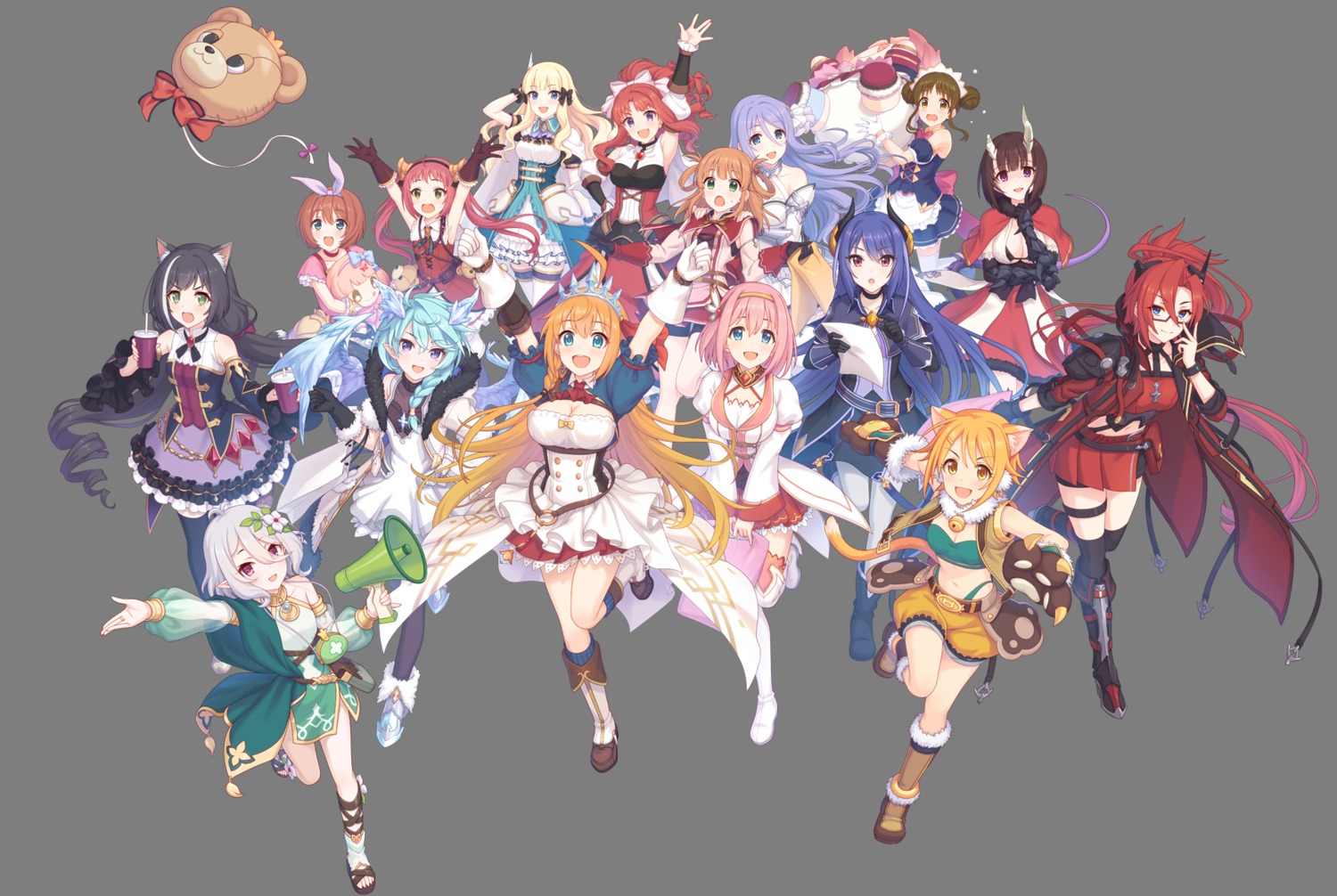 animal_ears bra cleavage garter horns megane nekomimi pointy_ears princess_connect princess_connect!_re:dive tagme tail thighhighs transparent_png wings