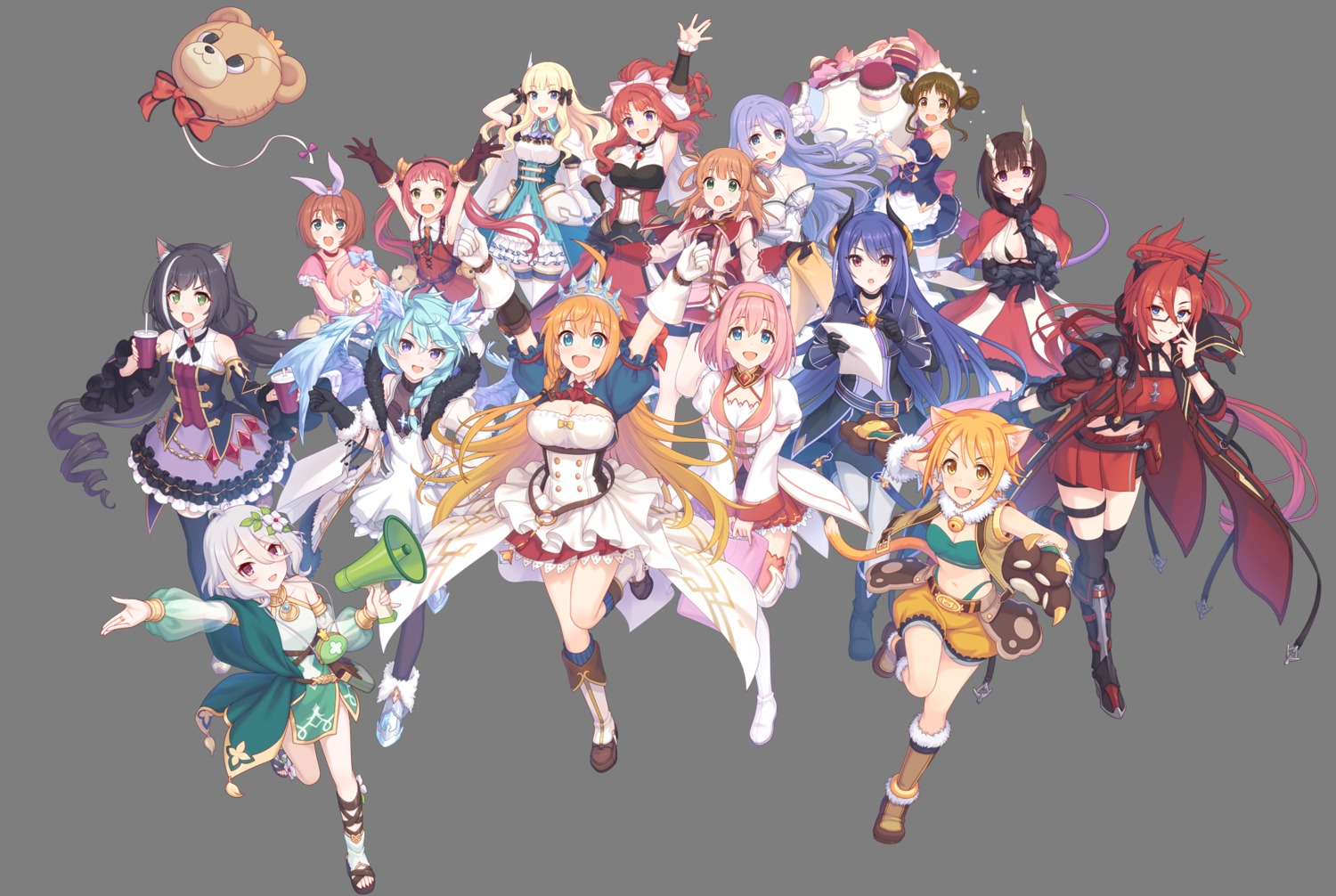 animal_ears bra cleavage garter horns megane nekomimi pointy_ears princess_connect! princess_connect!_re:dive tagme tail thighhighs transparent_png wings