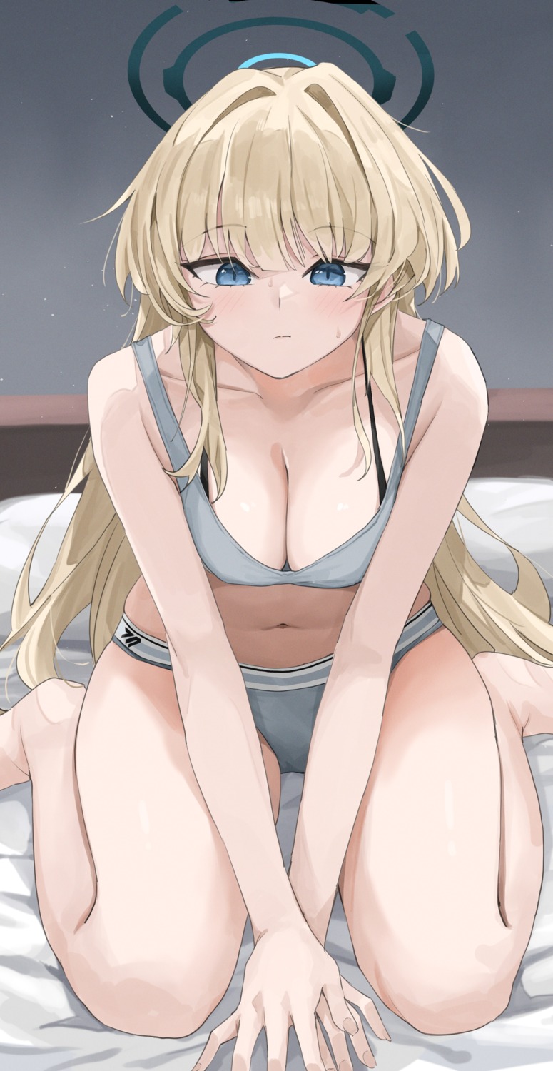 asuma_toki blue_archive bra halo jeon_(user_ywaw3774) pantsu