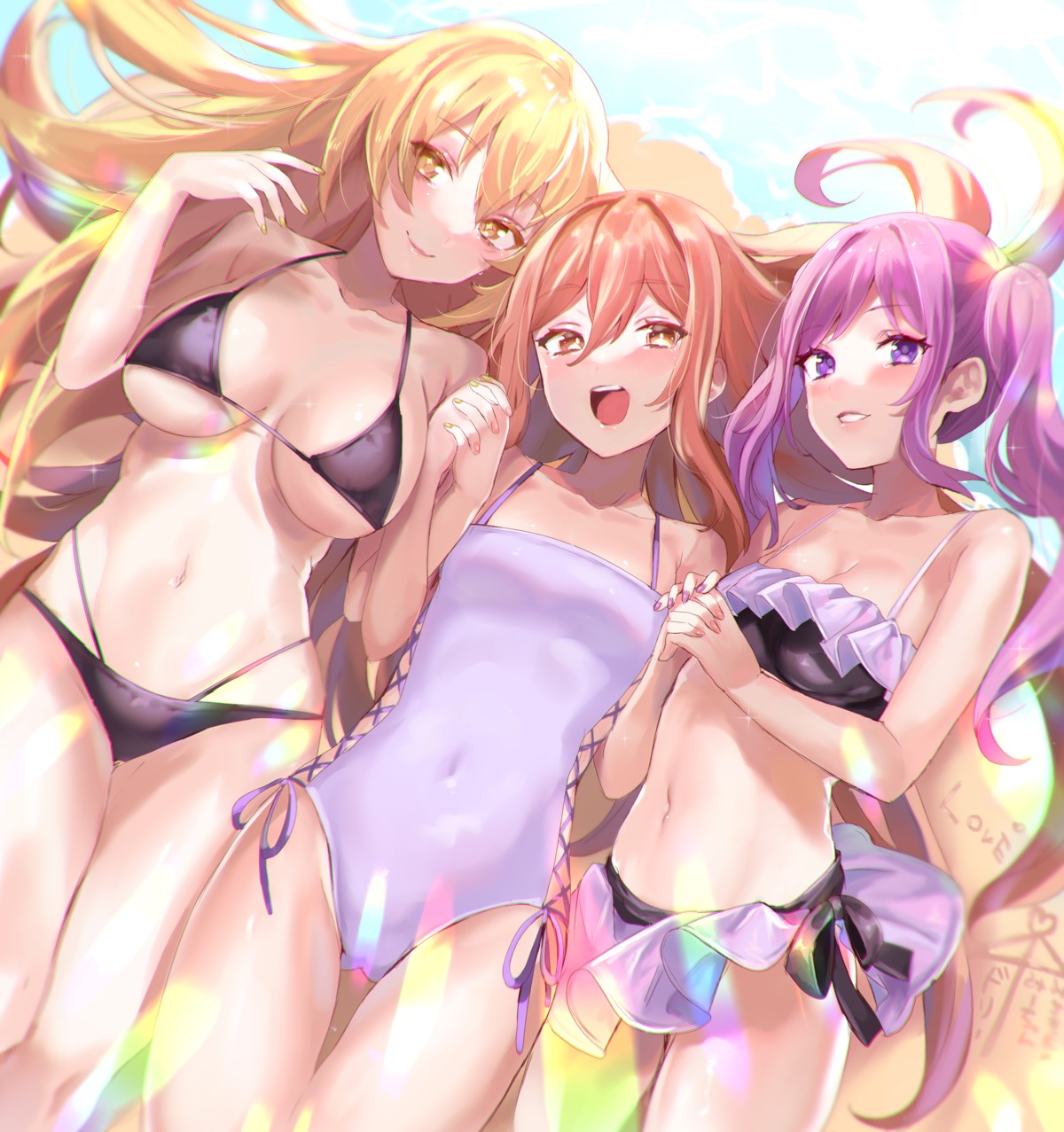 bikini bishooji cameltoe shokuhou_misaki skirt_lift swimsuits to_aru_kagaku_no_railgun to_aru_majutsu_no_index