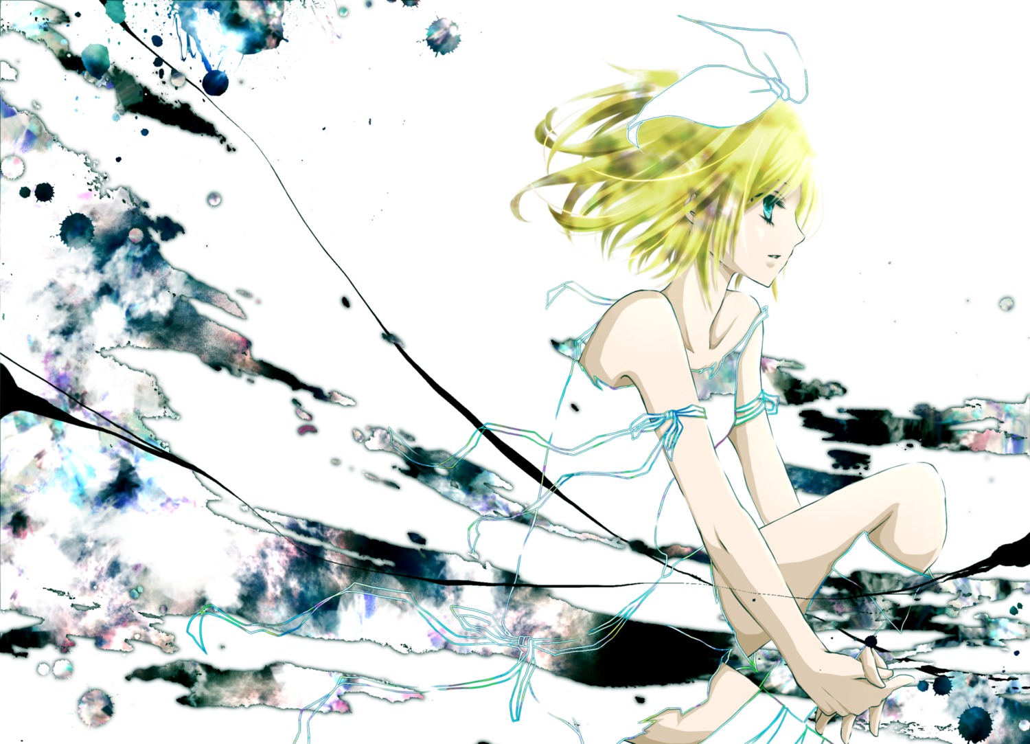 aonoe dress kagamine_rin vocaloid