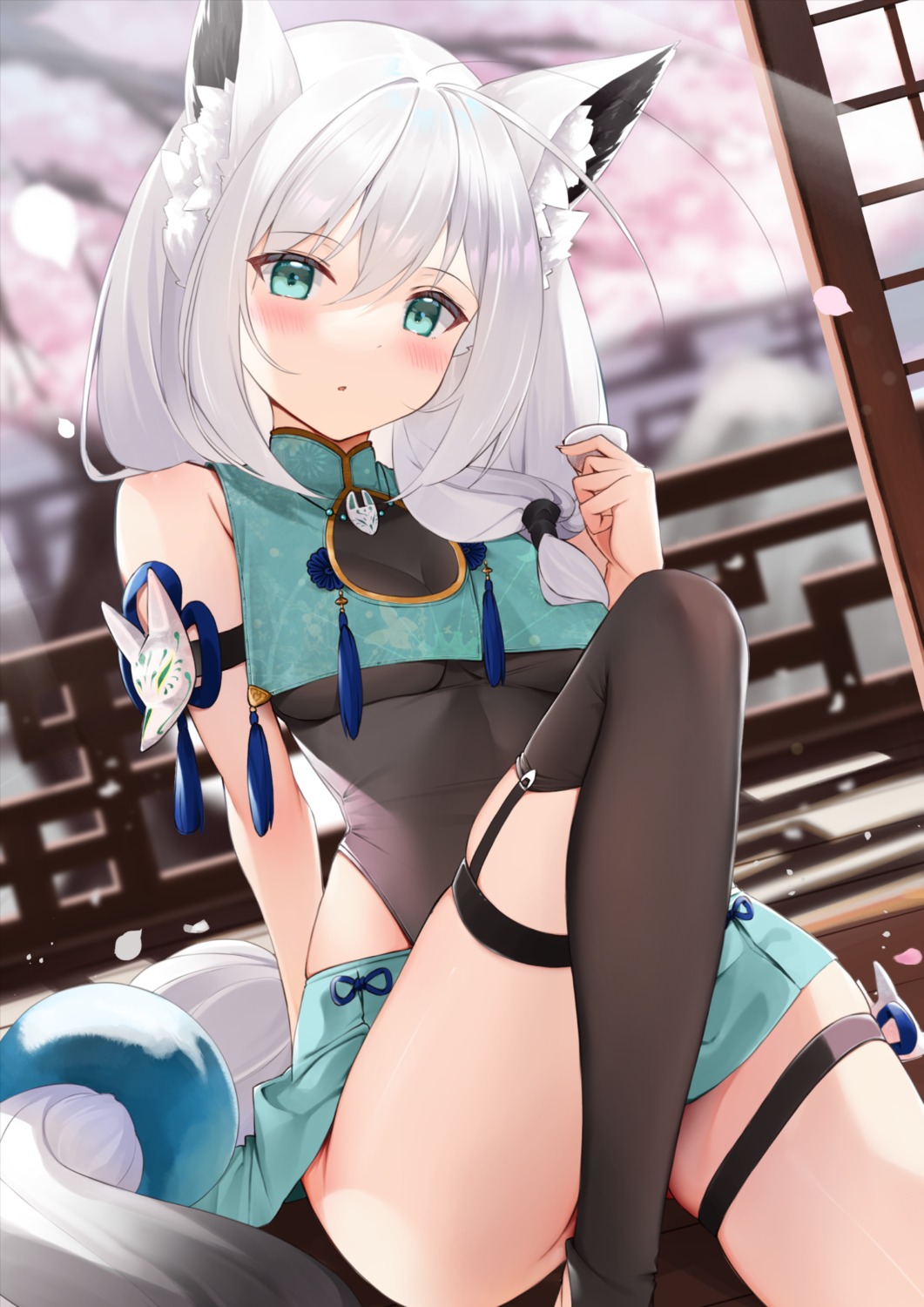 animal_ears g_uhrabbit hololive hololive_gamers kitsune shirakami_fubuki tail thighhighs