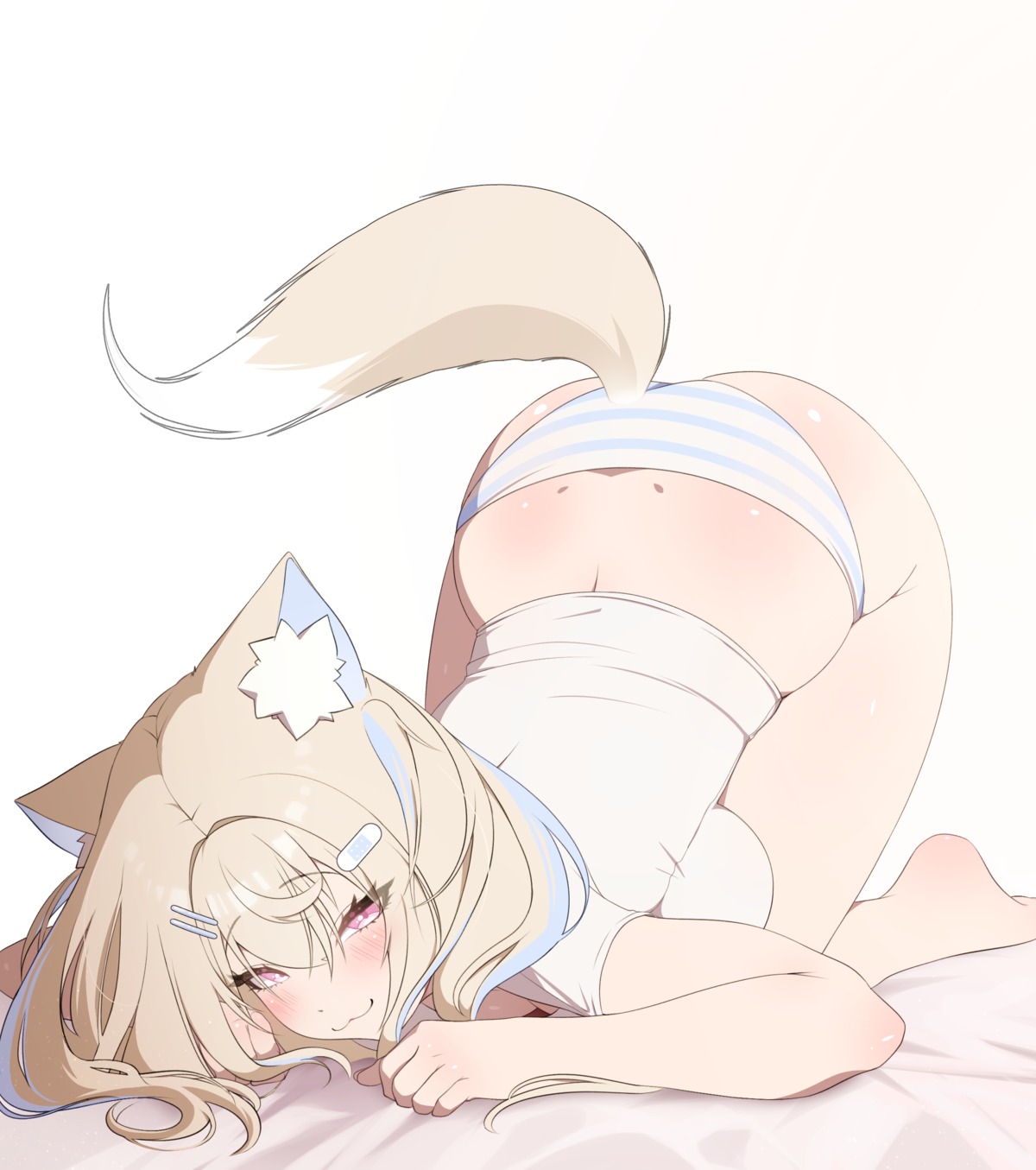 animal_ears bandaid fuwawa_abyssgard hololive hololive_english inumimi pantsu prab shimapan tail