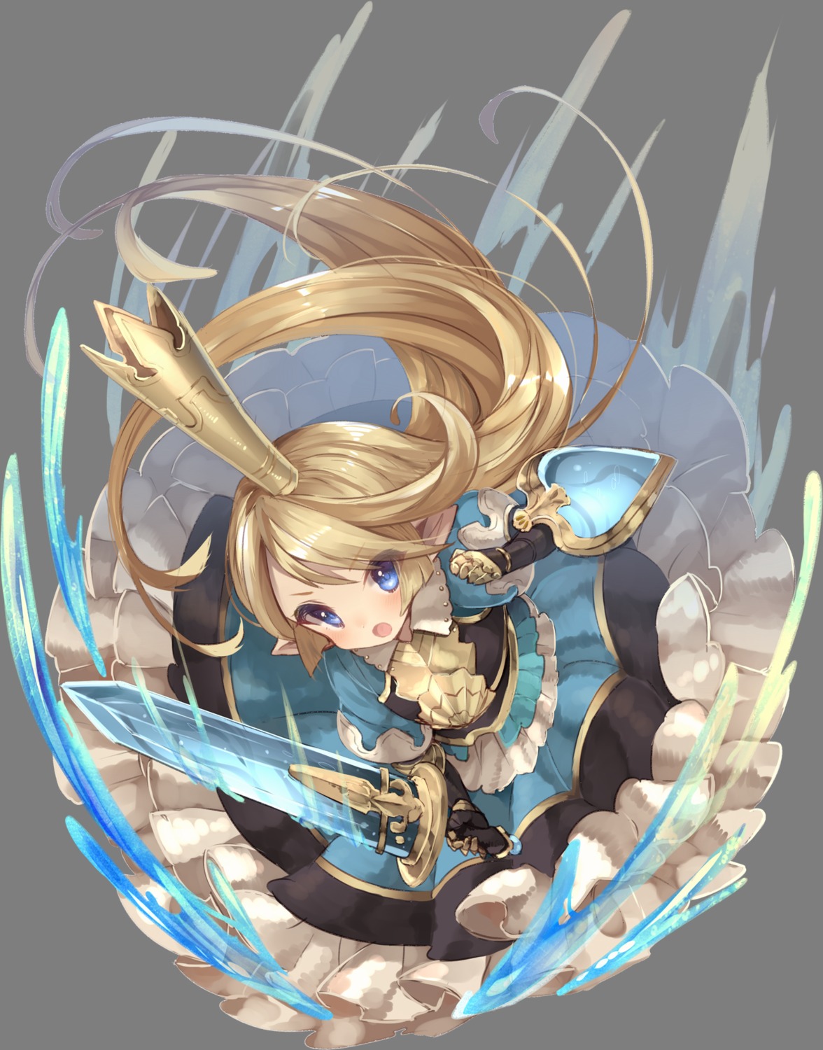 armor charlotta_(granblue_fantasy) granblue_fantasy pointy_ears sword transparent_png usamata