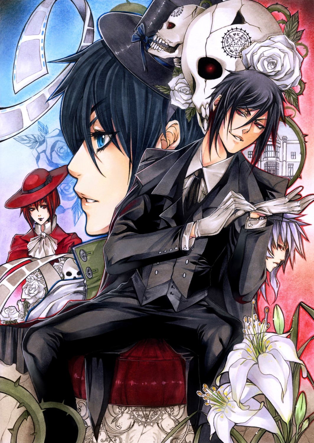 ciel_phantomhive devil kuroshitsuji lady_red pluto_(kuroshitsuji) sebastian_michaelis yaichino