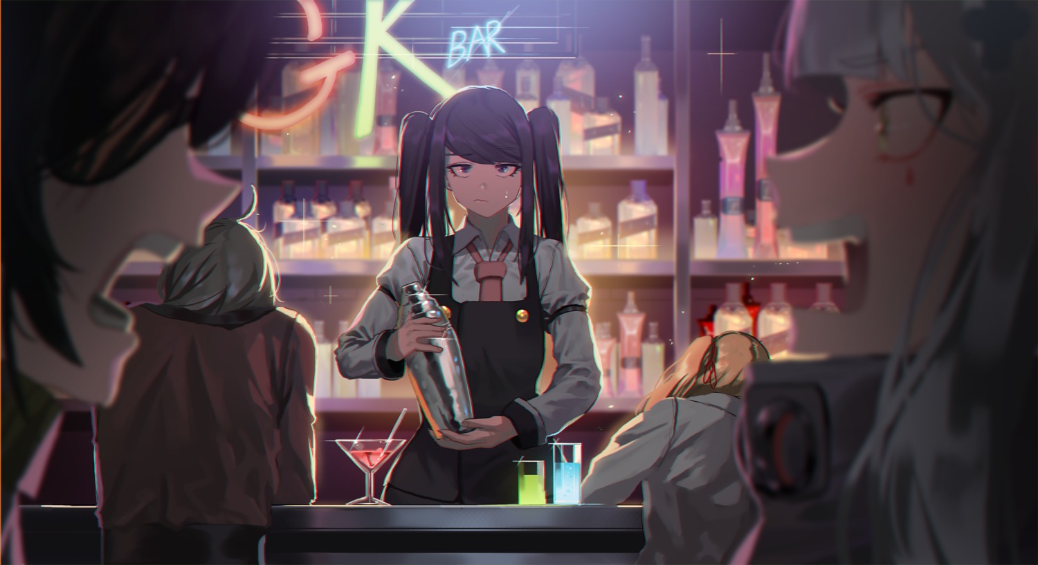 crossover girls_frontline helianthus_(girls_frontline) hk416_(girls_frontline) ihobus julianne_stingray kalina_(girls_frontline) m16a1_(girls_frontline) va-11_hall-a