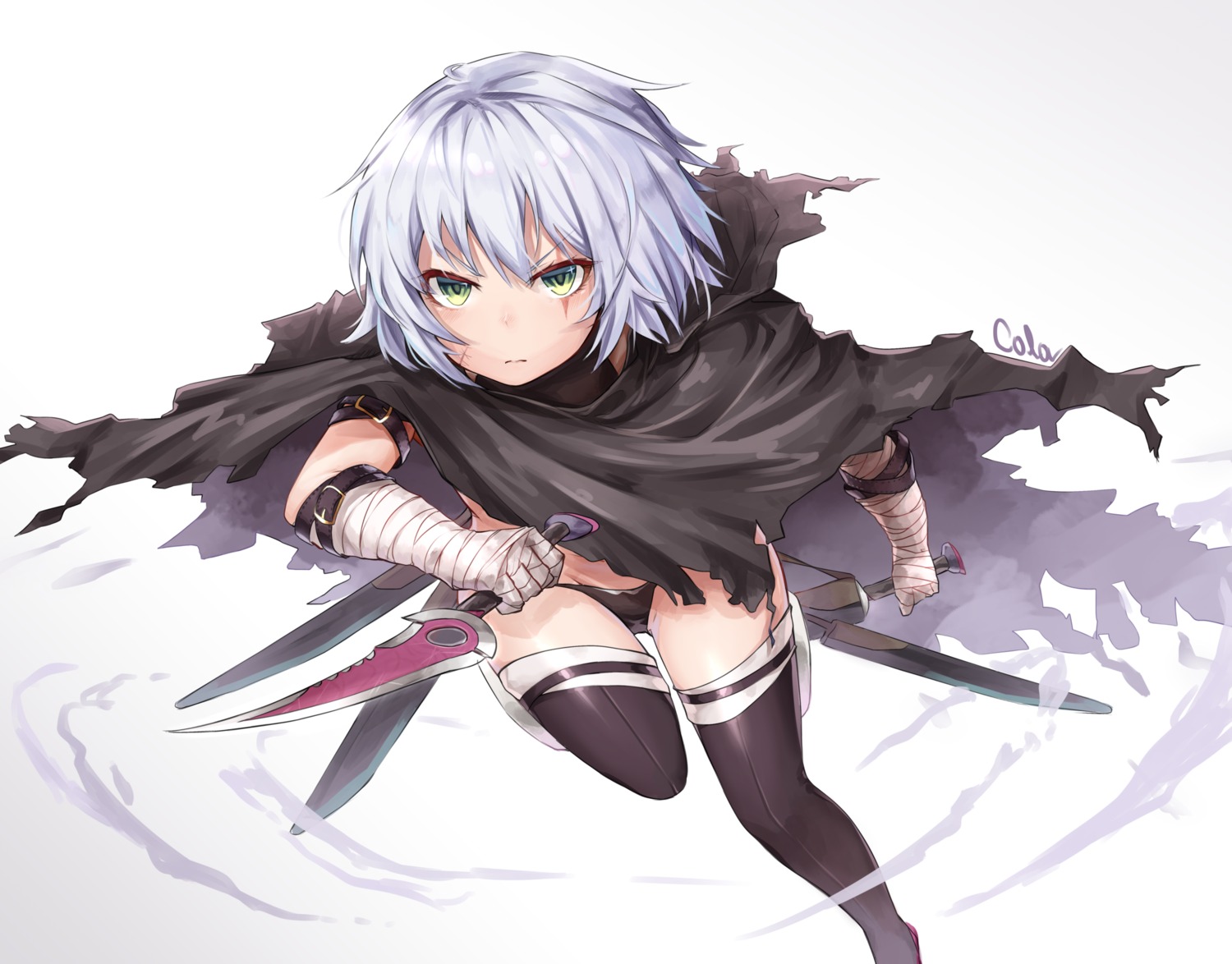 bandages black_cola fate/apocrypha fate/grand_order fate/stay_night jack_the_ripper pantsu thighhighs weapon