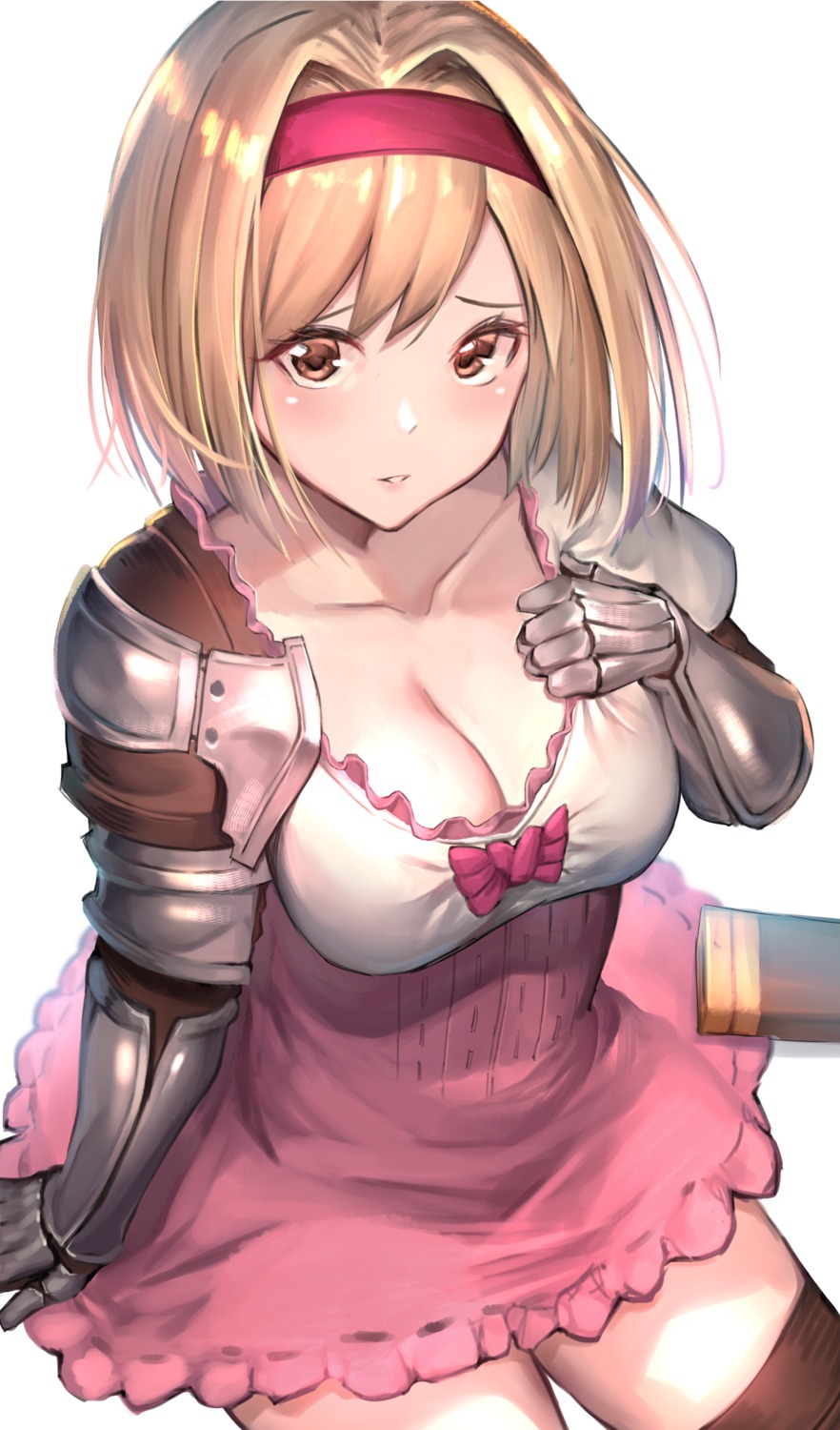 armor cleavage djeeta_(granblue_fantasy) granblue_fantasy ikusaneko thighhighs