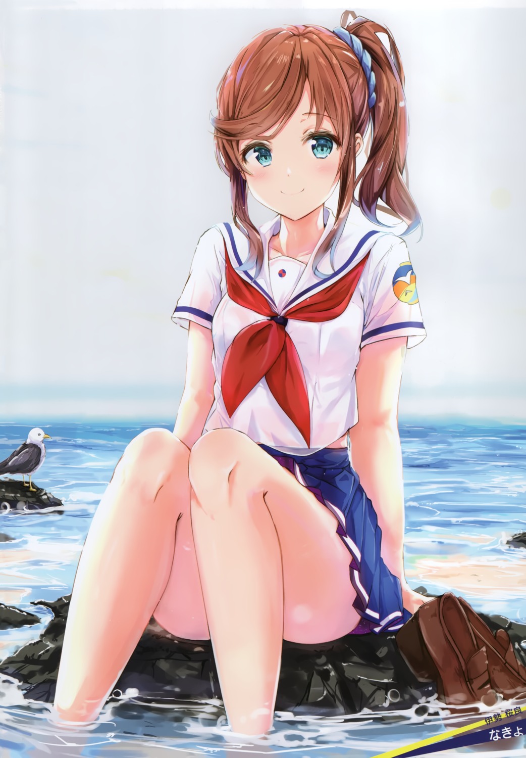 high_school_fleet ise_sakura na_kyo see_through seifuku skirt_lift wet