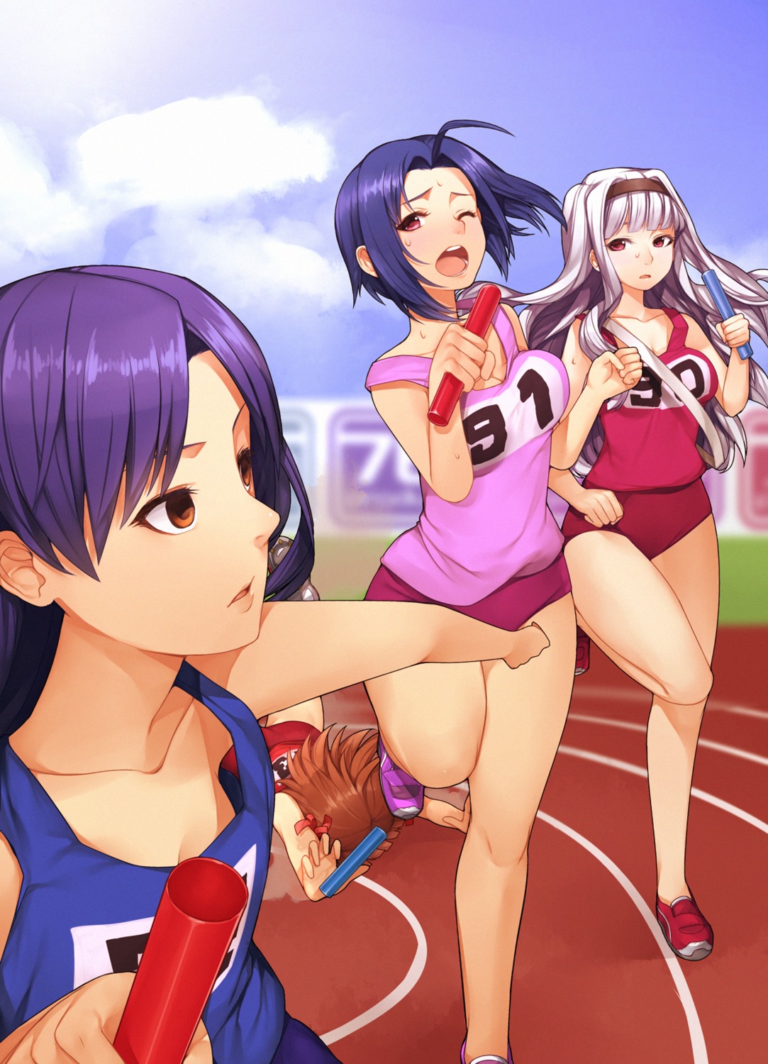 amami_haruka buruma gym_uniform hitoto kisaragi_chihaya miura_azusa shijou_takane the_idolm@ster