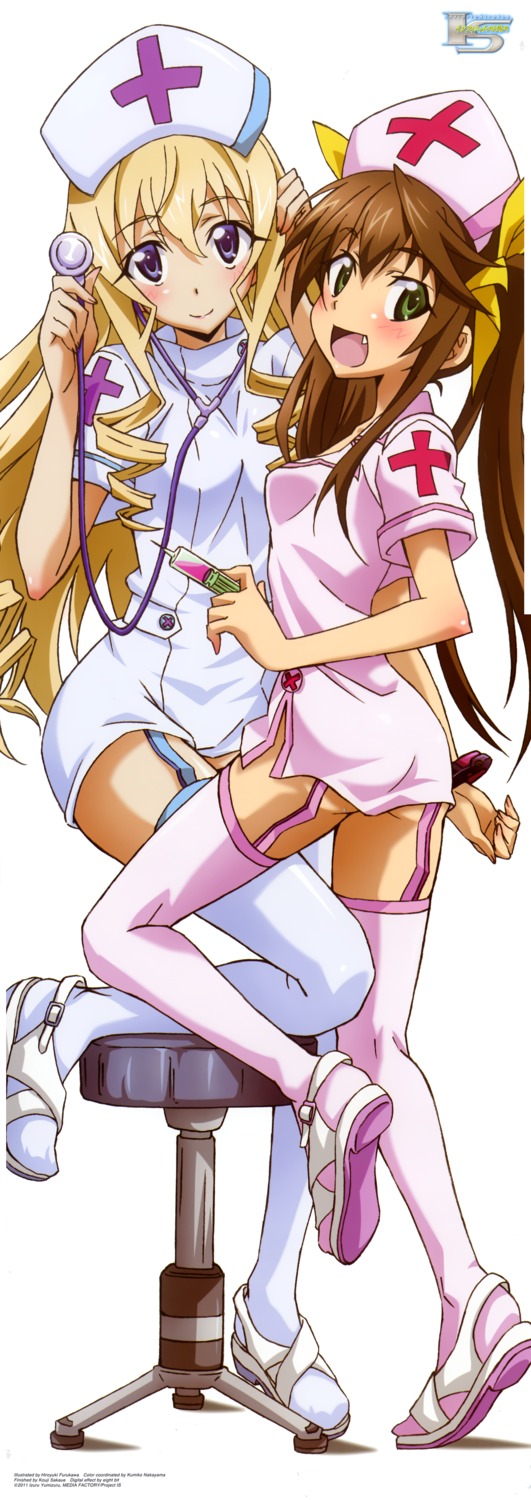 cecilia_alcott furukawa_hiroyuki huang_lingyin infinite_stratos nurse stick_poster stockings thighhighs