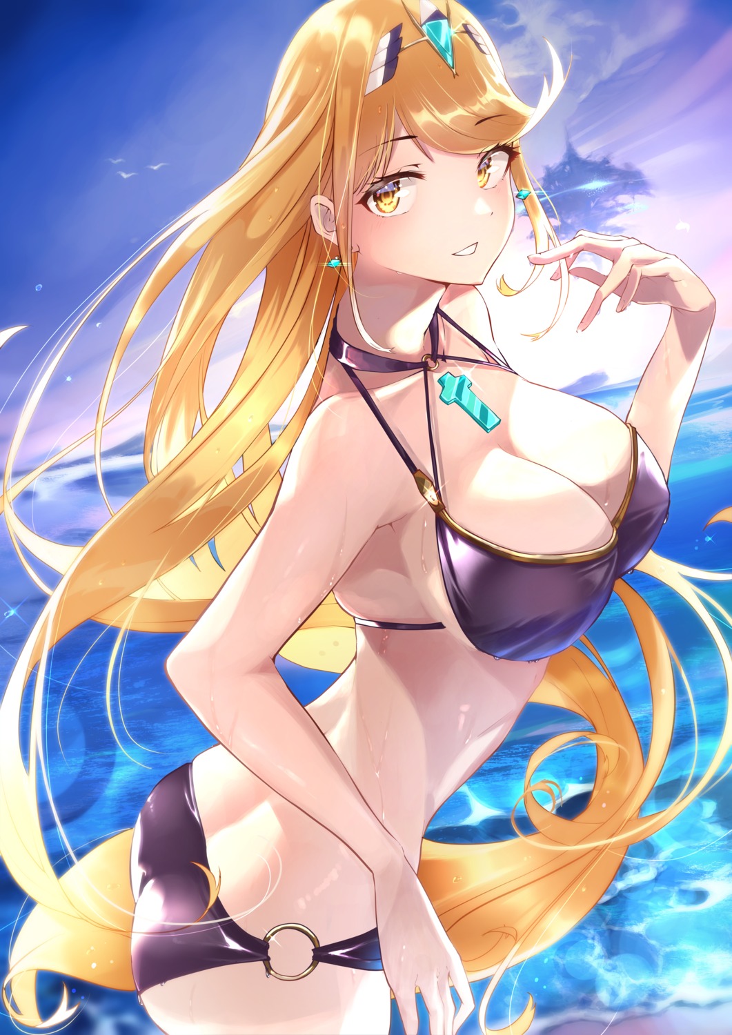 ass bikini hikari_(xenoblade_2) risumi swimsuits xenoblade xenoblade_chronicles_2