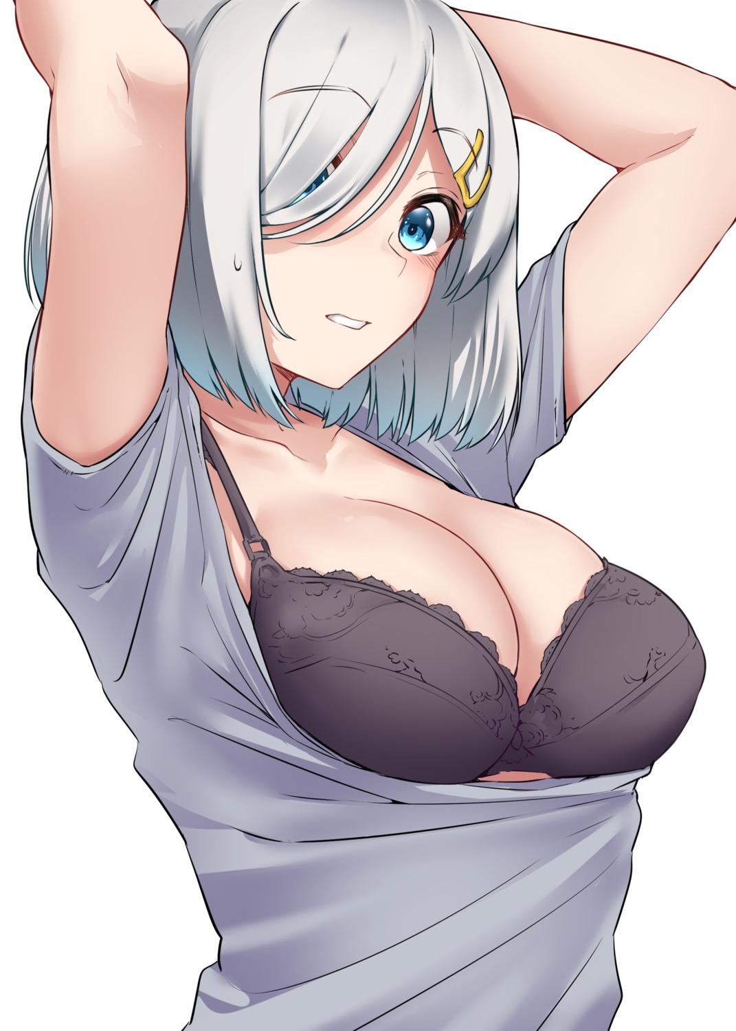 bra hamakaze_(kancolle) kantai_collection kiritto open_shirt