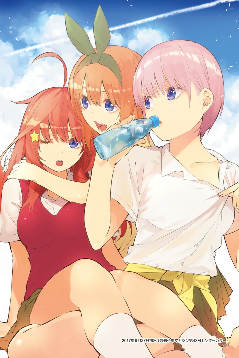 5-toubun_no_hanayome haruba_negi nakano_ichika nakano_itsuki nakano_yotsuba seifuku sweater