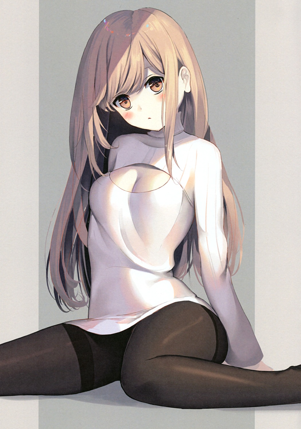 burittohiroba cleavage kouyafu pantyhose sweater