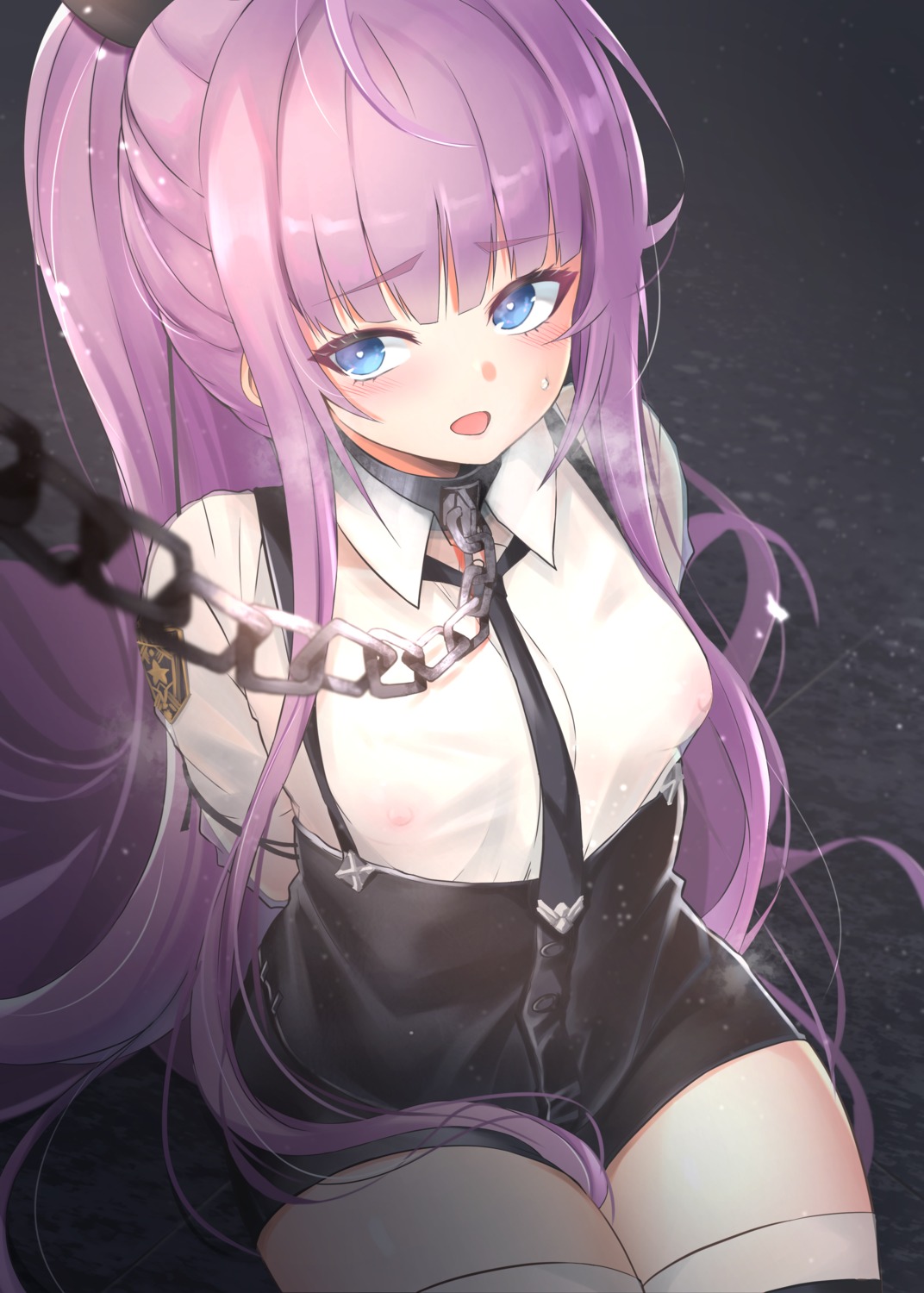 azur_lane bondage mizuno_tera nipples no_bra see_through tashkent_(azur_lane) thighhighs uniform