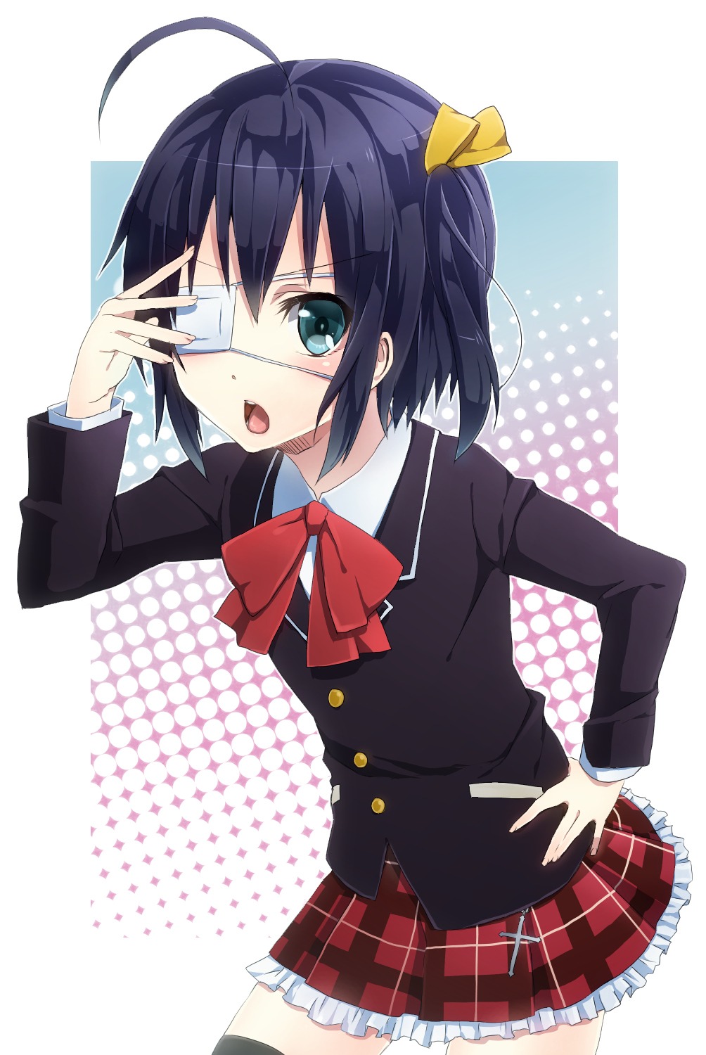 chuunibyou_demo_koi_ga_shitai! eyepatch kirinin seifuku takanashi_rikka thighhighs