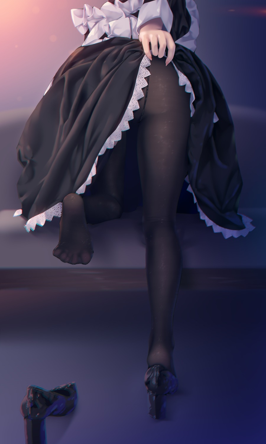 a.x. ass feet heels maid pantyhose skirt_lift