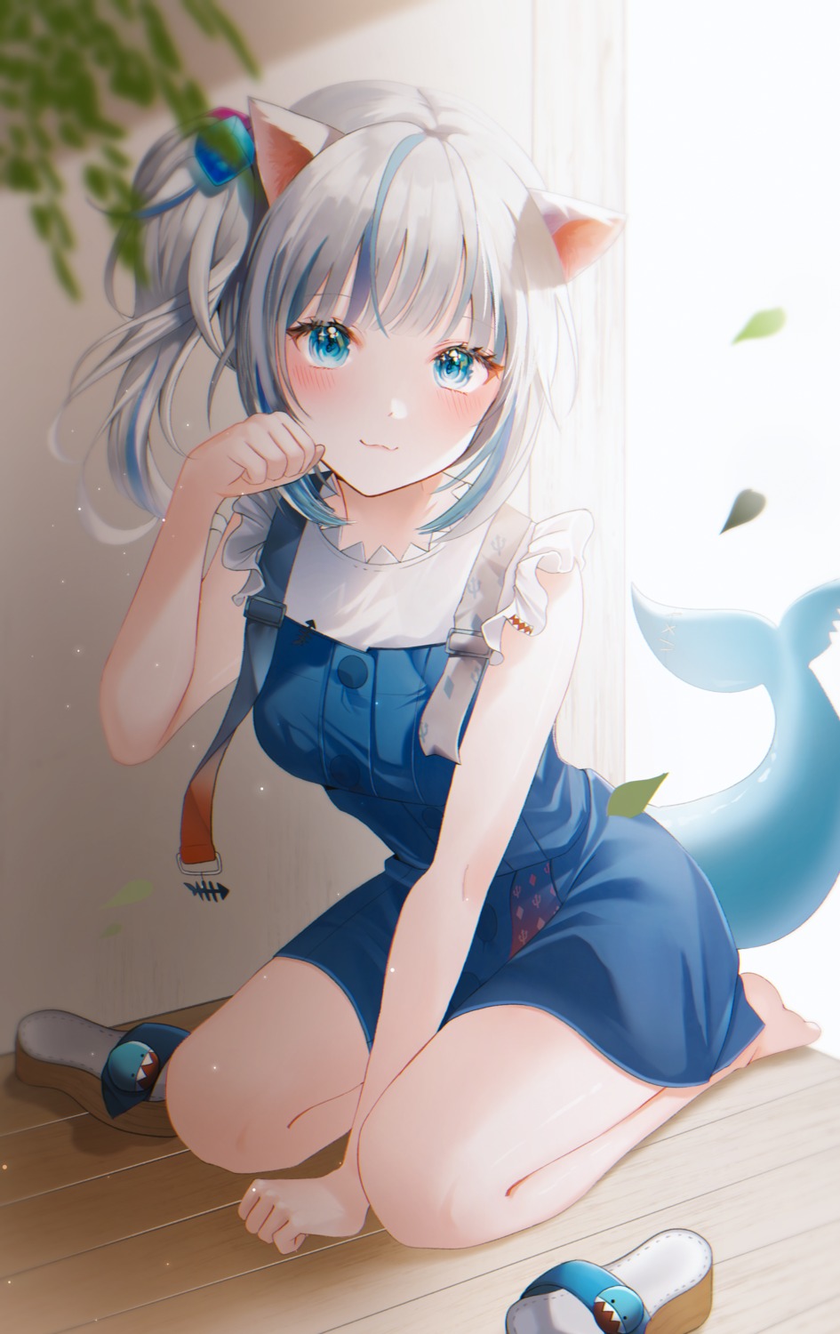 animal_ears gawr_gura hololive hololive_english langmal nekomimi tail