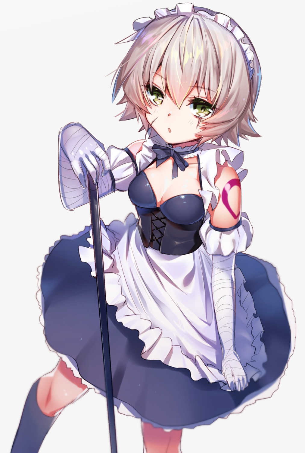 ayamori_mimi bandages cleavage fate/apocrypha fate/stay_night jack_the_ripper maid tattoo