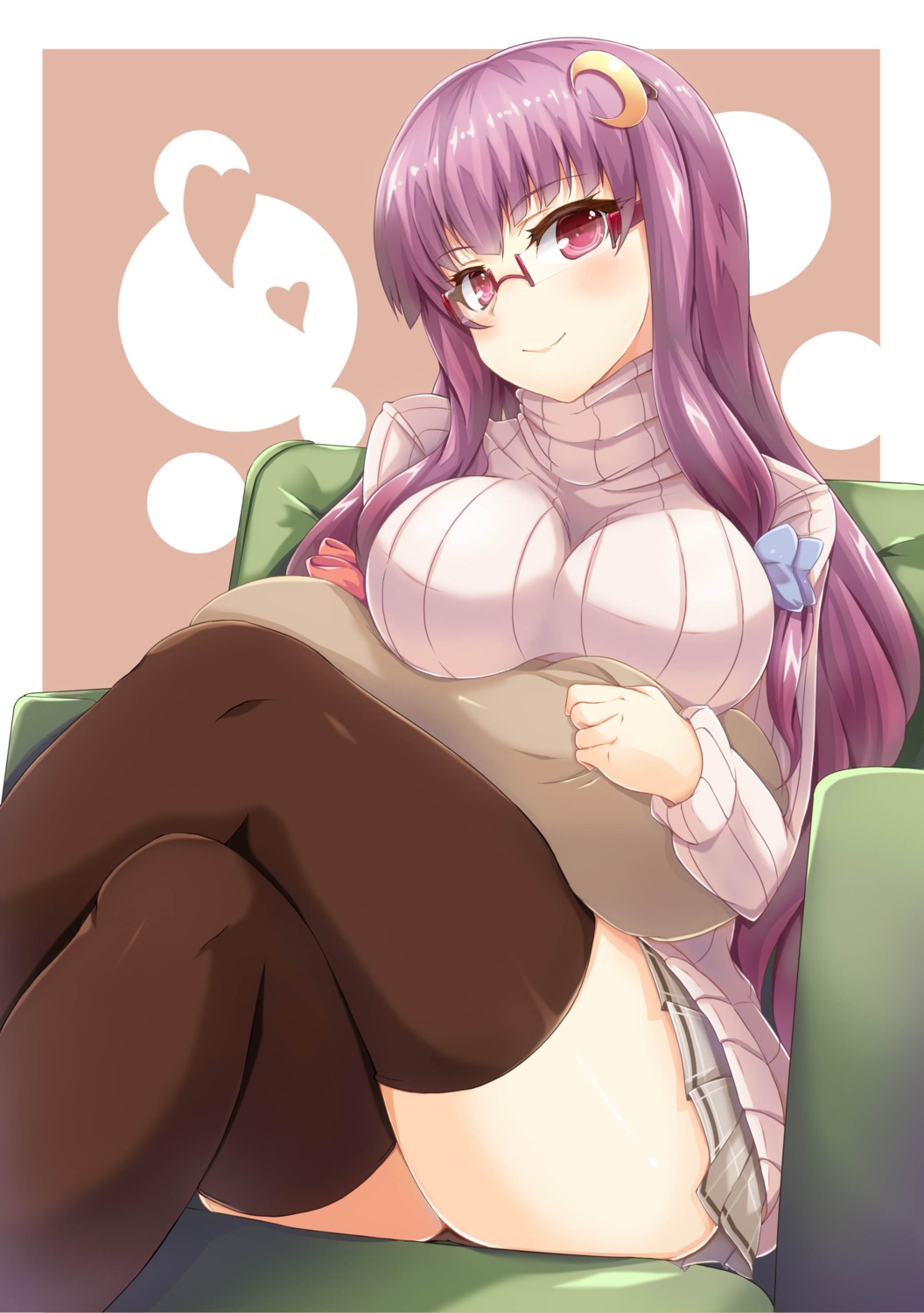 megane nekur patchouli_knowledge thighhighs touhou