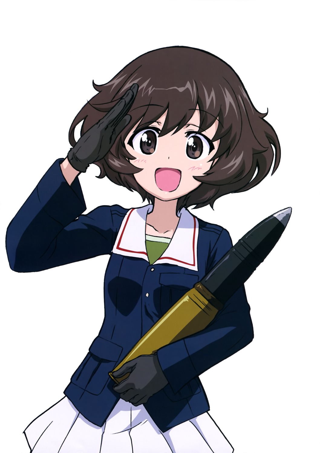 akiyama_yukari girls_und_panzer uniform weapon