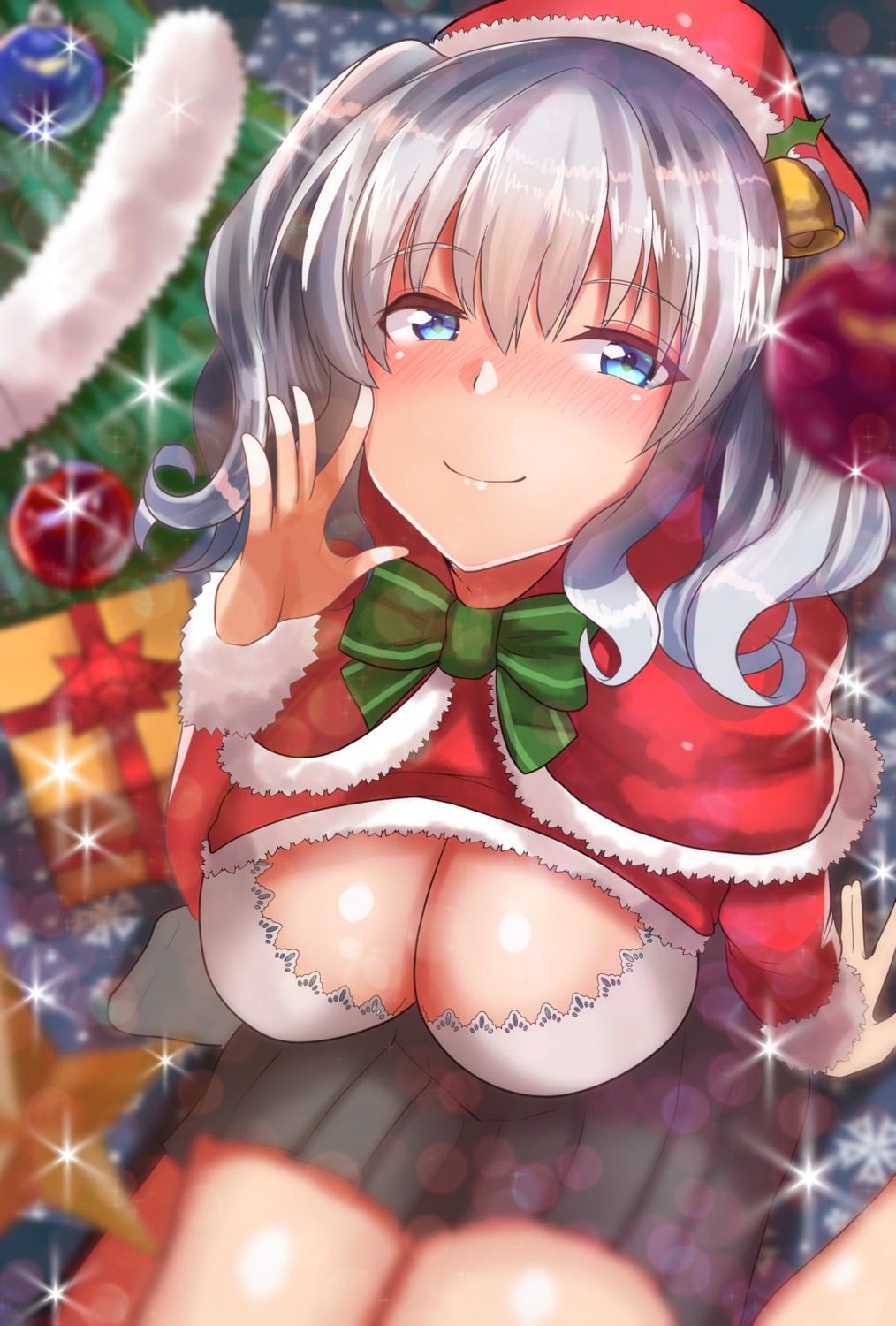 abi christmas cleavage kantai_collection kashima_(kancolle)